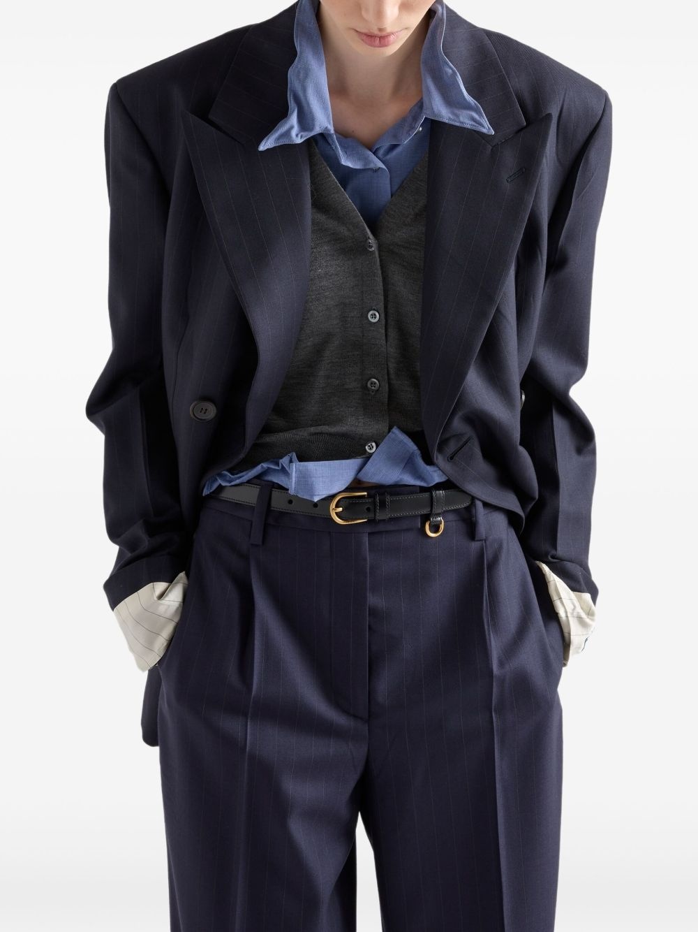 wool pinstripe pants - 5