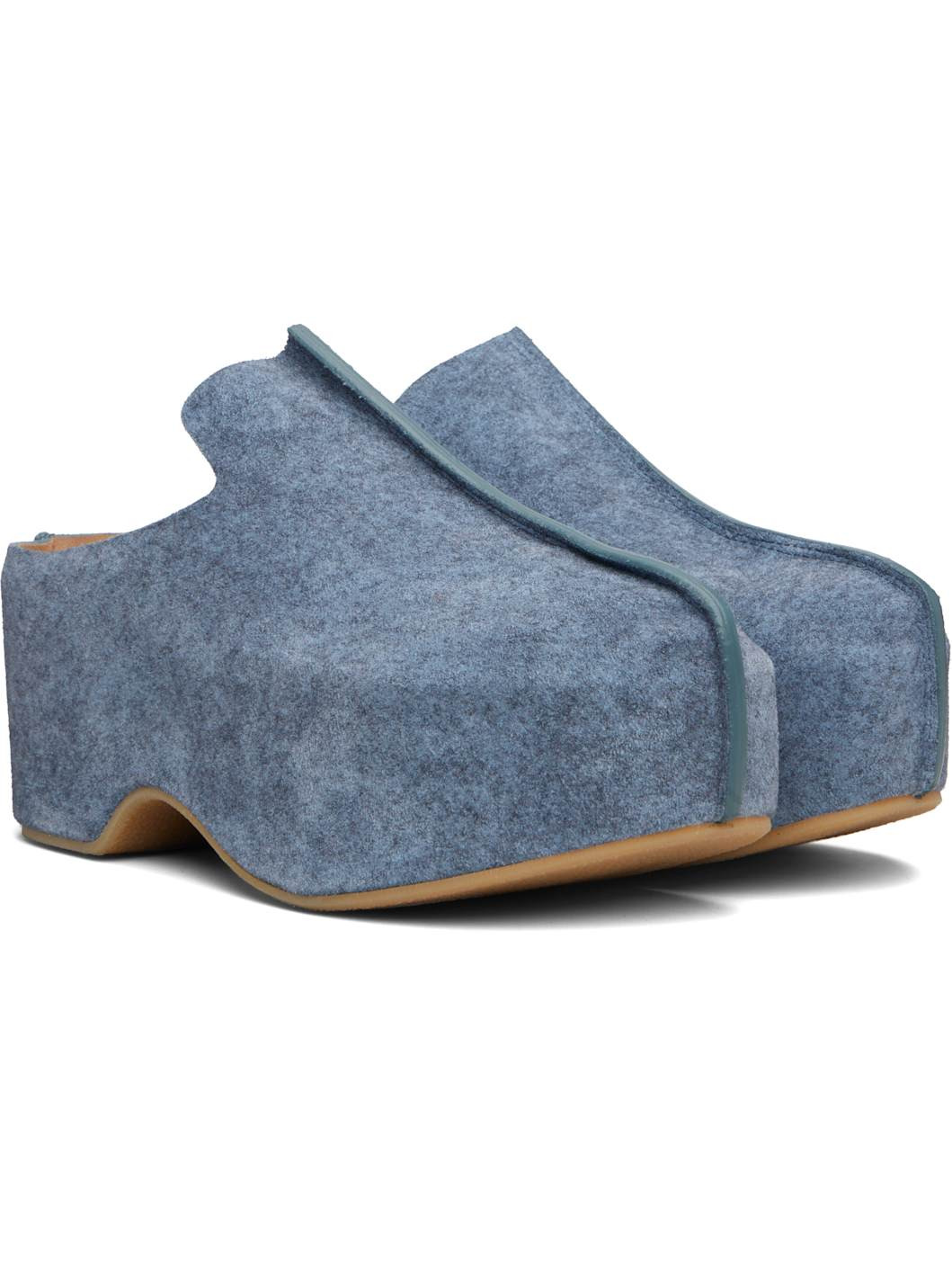 Blue Platform Clogs - 4
