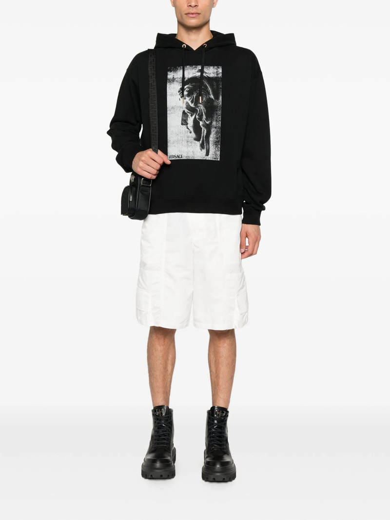 VERSACE Versace Statue-print Cotton Hoodie outlook