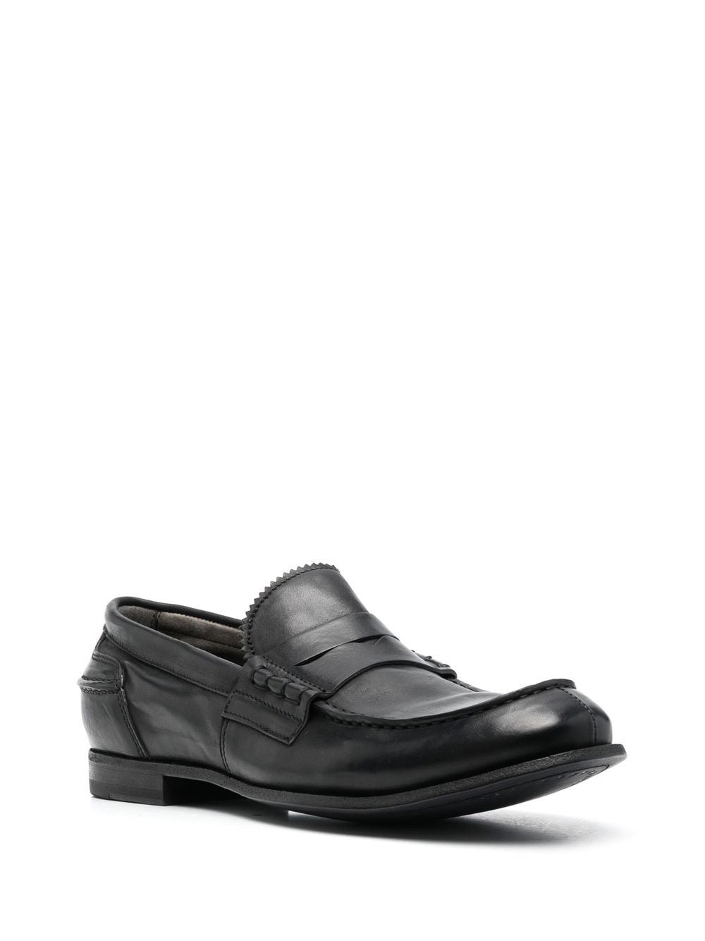 flat leather loafers - 2