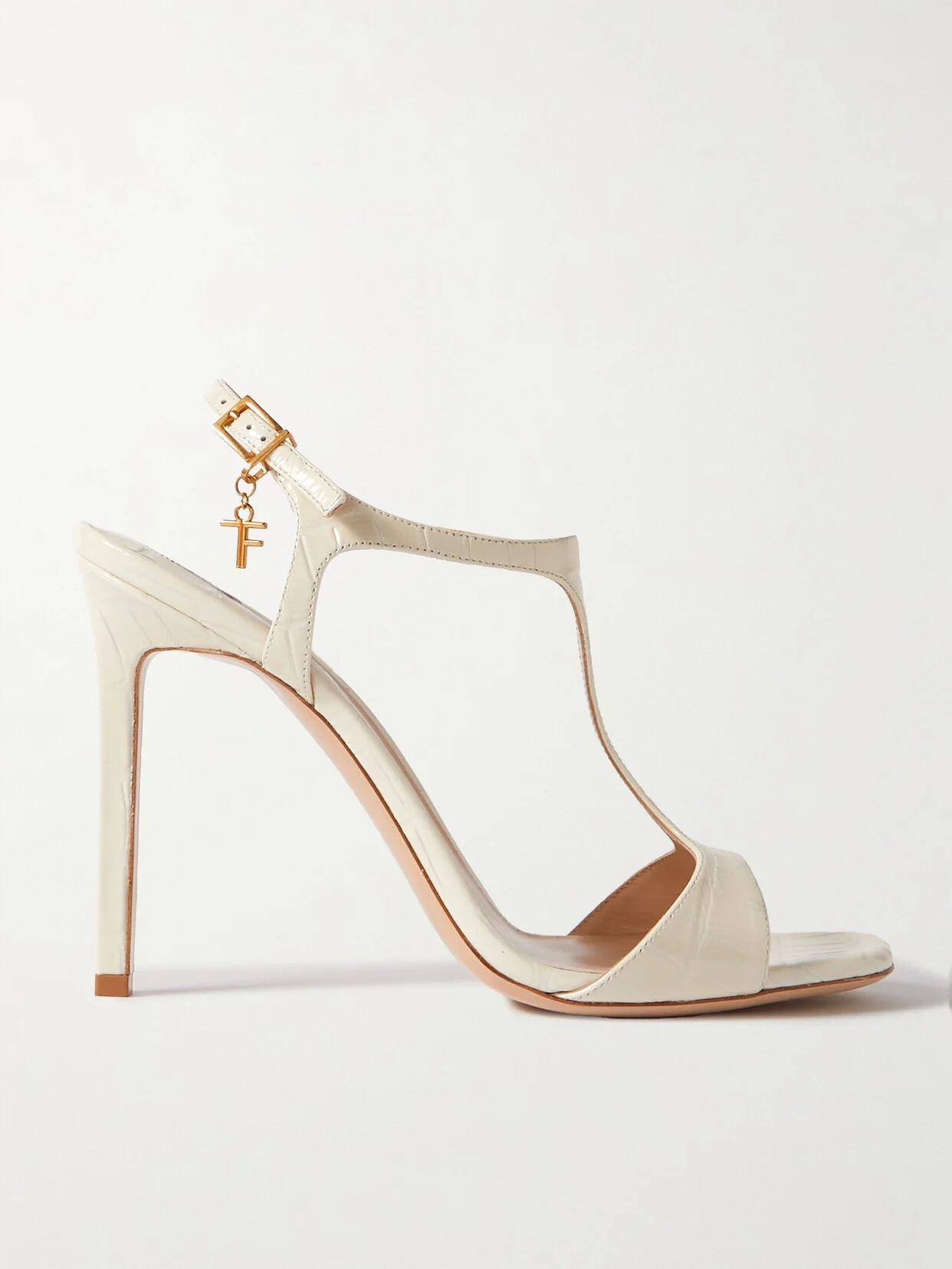 Angelina Logo-embellished Croc-effect Leather Sandals - 1