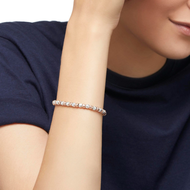 DoDo SILVER & ROSE GOLD GRANELLI BRACELET outlook