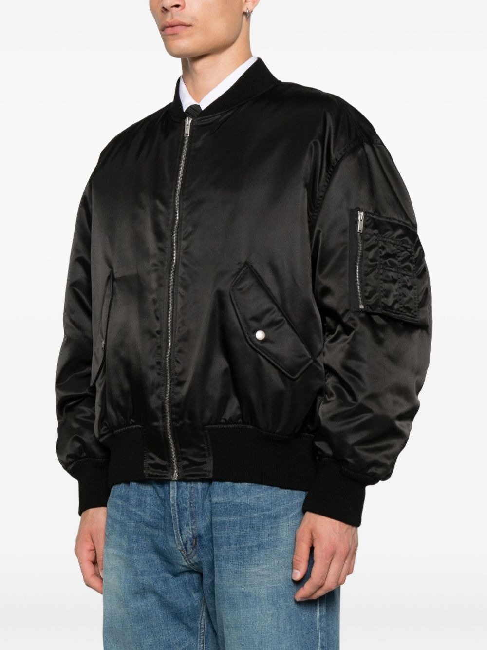 Saint Laurent Men Nylon Bomber Jacket - 3