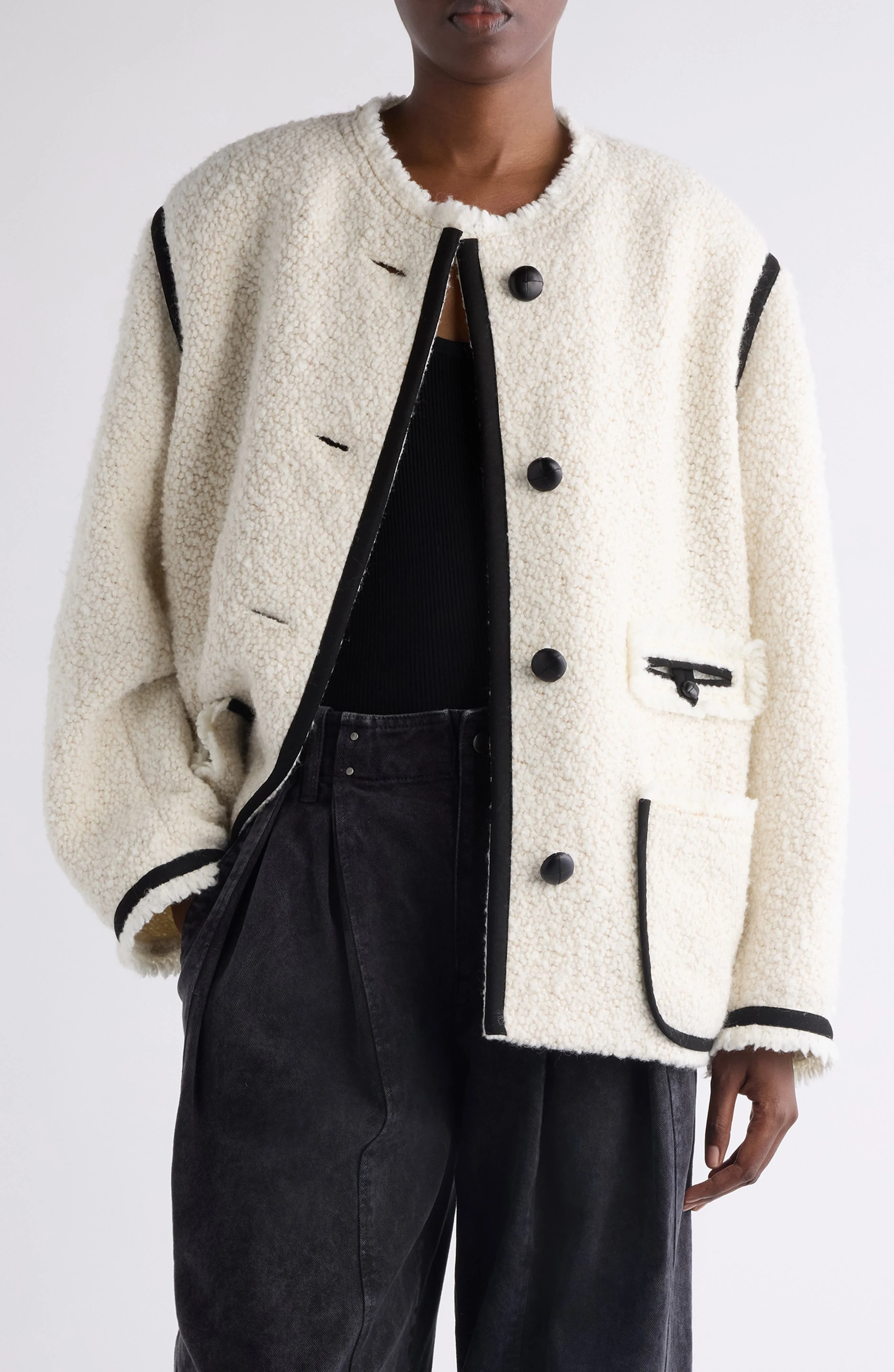 Isabel Marant Maylin Bouclé Tweed Jacket in Ecru at Nordstrom - 1