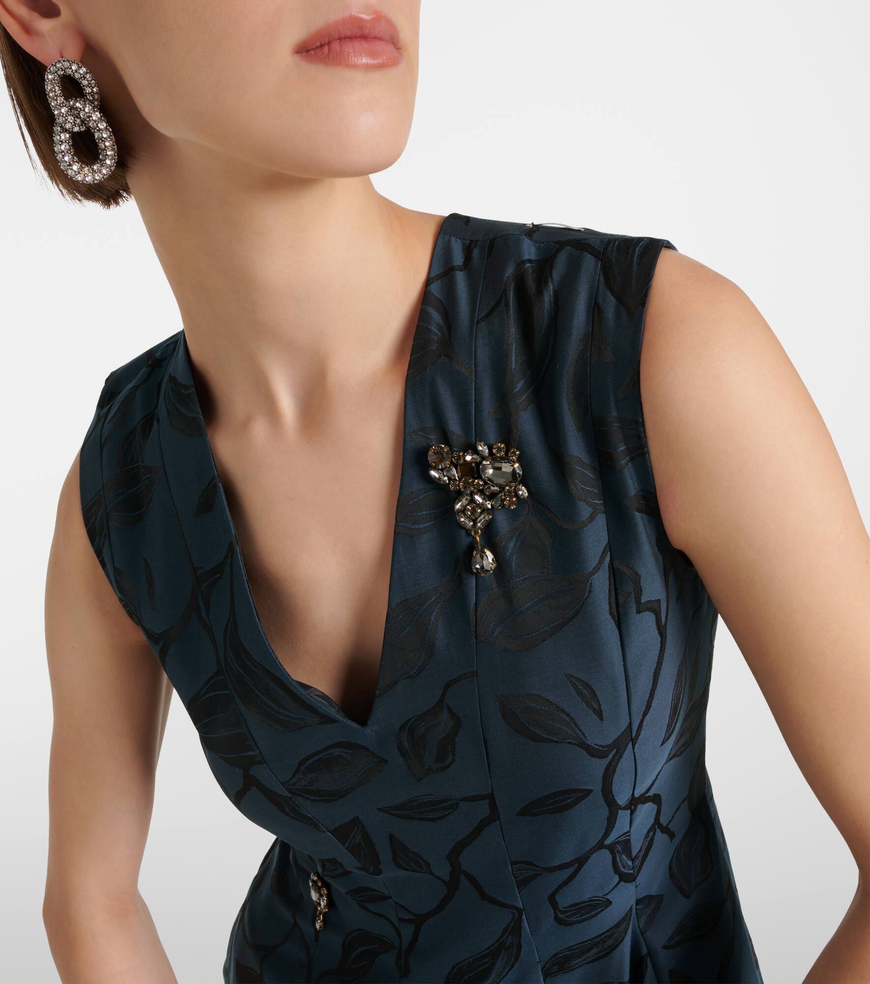 Diego pleated jacquard midi dress - 4