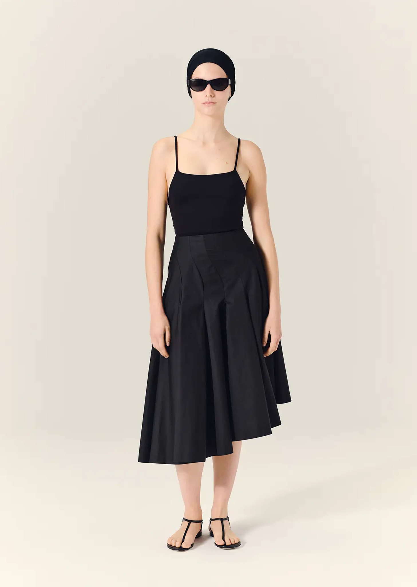 Cotton Rio Asymmetrical Pleated Midi Skirt - 7