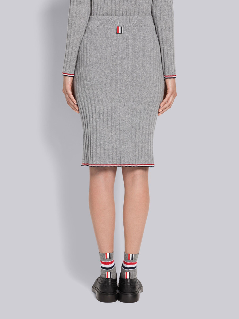 Wide Rib Cashmere Tipping Pencil Skirt 3