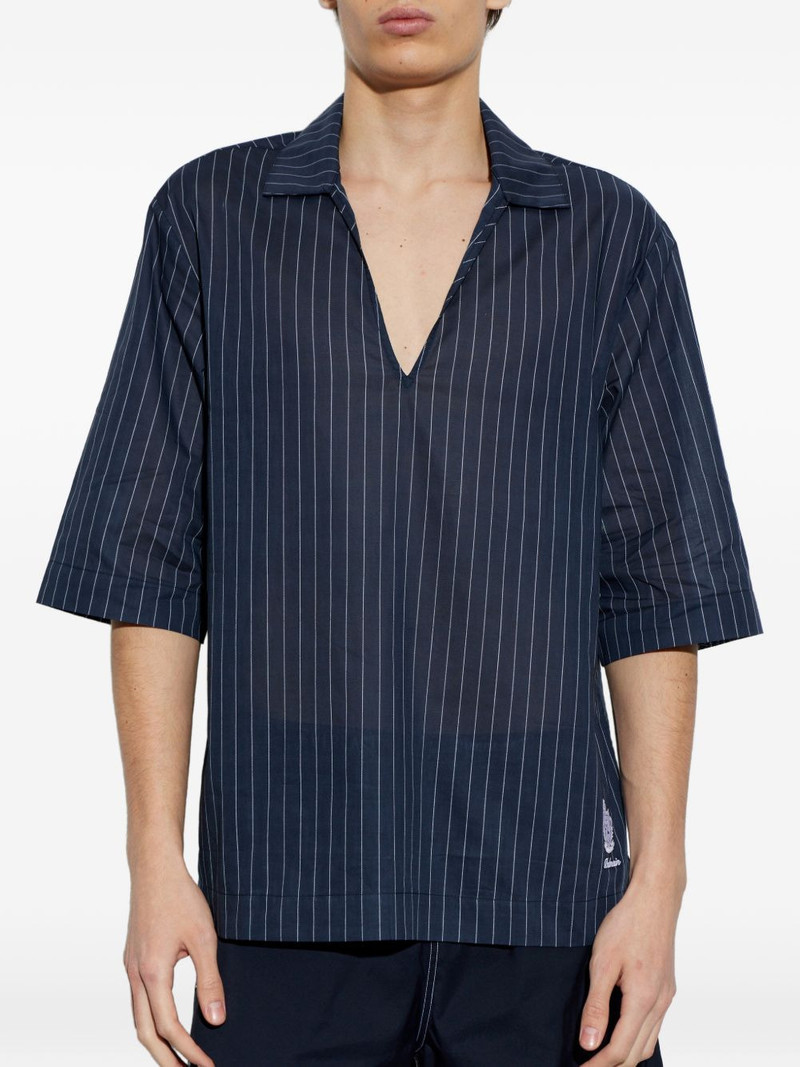 Balmain pinstripe v-neck T-shirt outlook