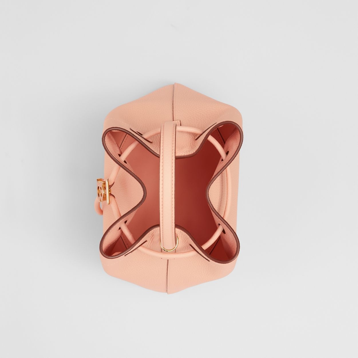 Burberry Small Grainy Leather TB Bucket Bag | REVERSIBLE