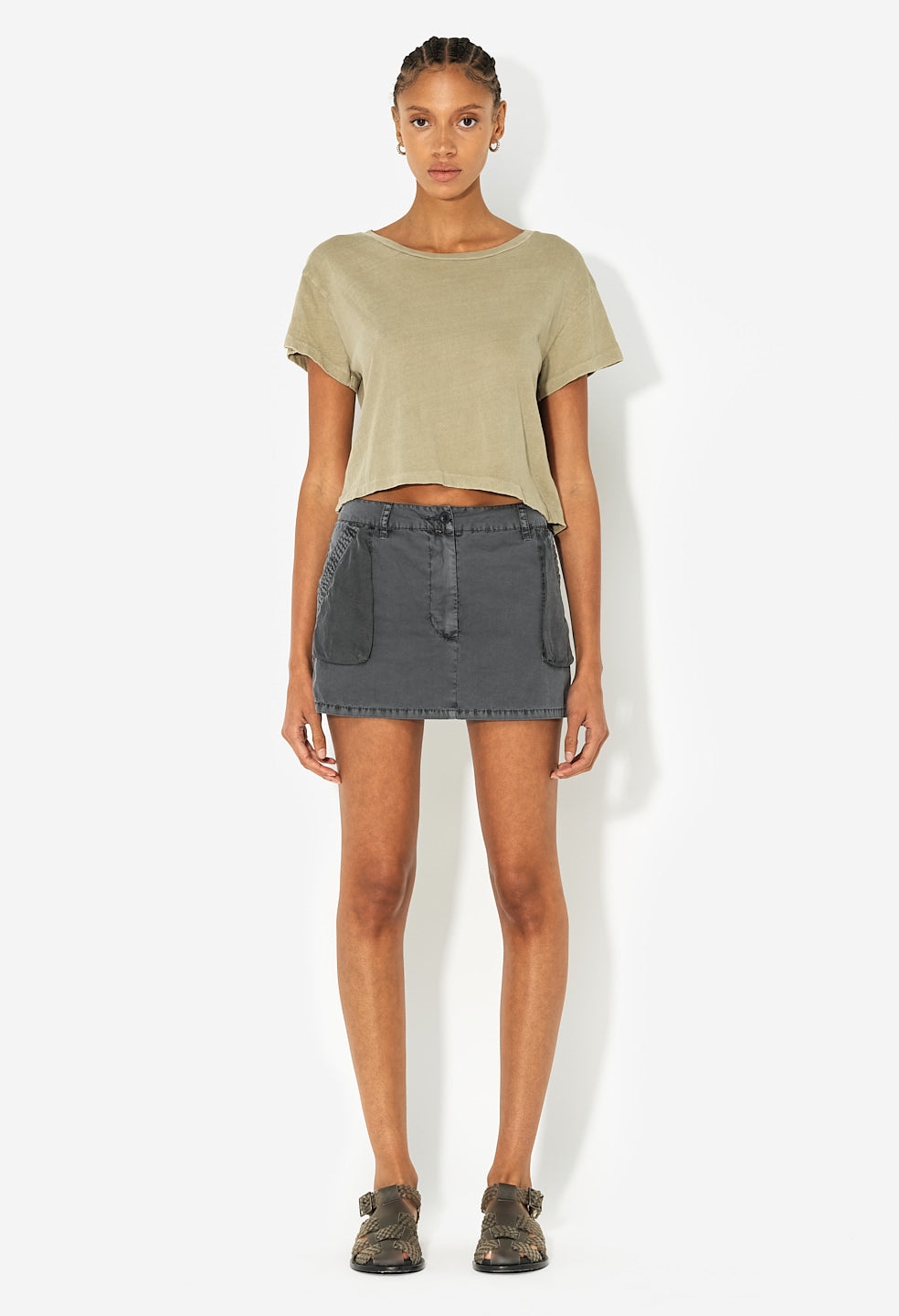 PANELED UTILITY MINI SKIRT - 4