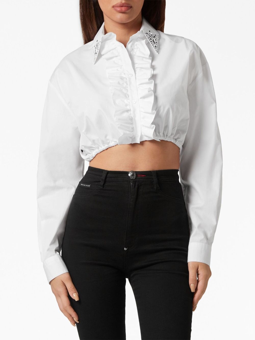 cropped ruffled cotton shirt - 3