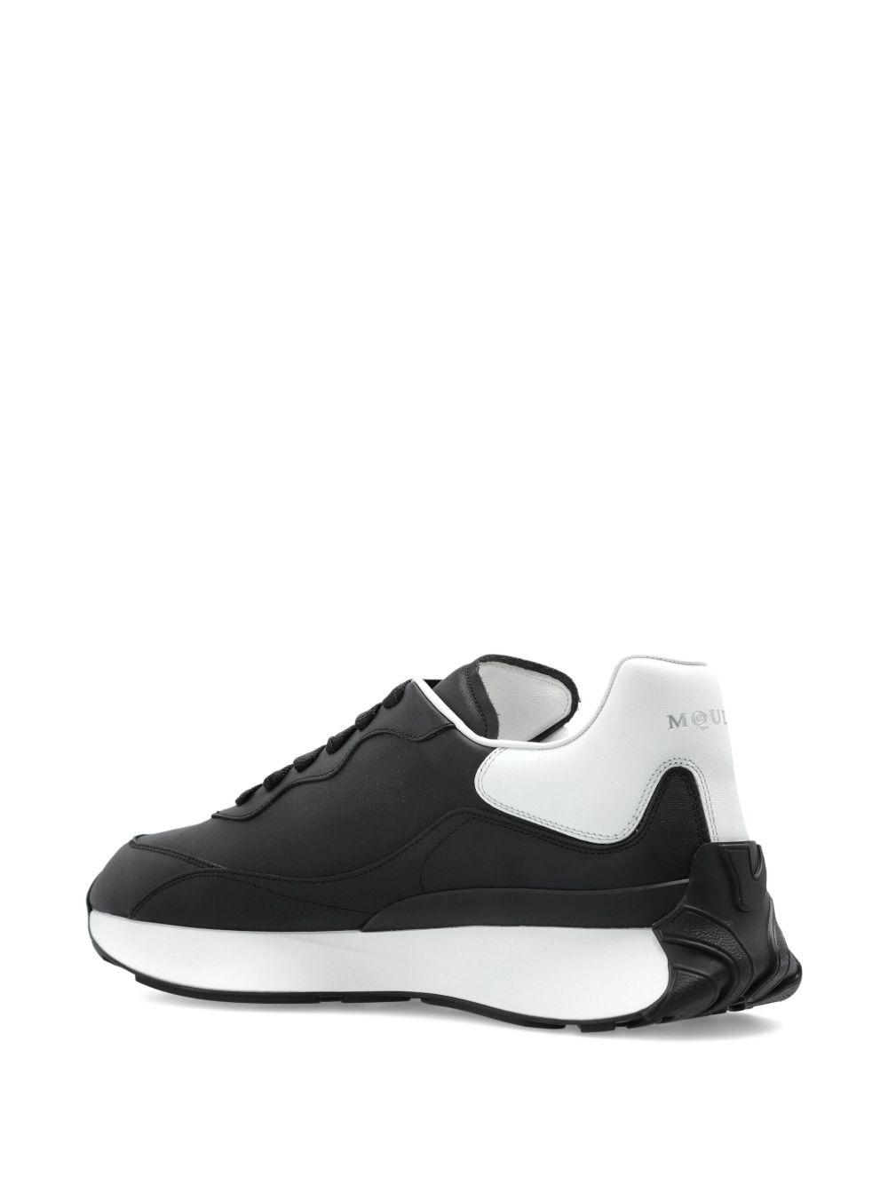 leather logo trainers - 3