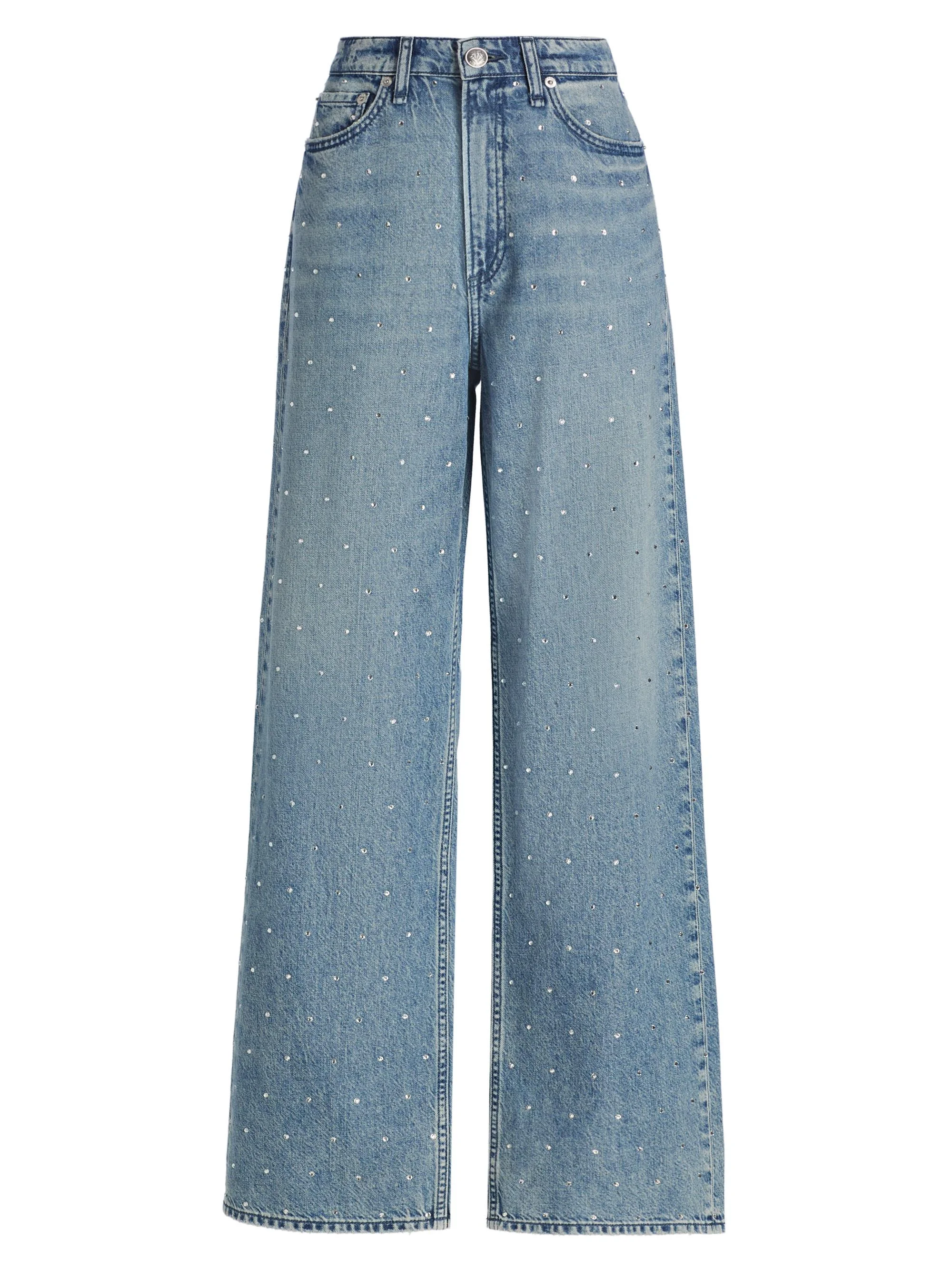 Women's Logan Rhinestone Featherweight Wide-Leg Jeans - Margo Jewel - 1