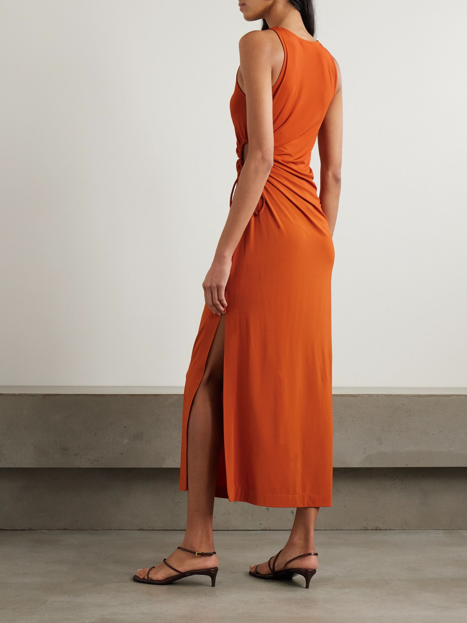 Caro cutout stretch-jersey midi dress Red - 3