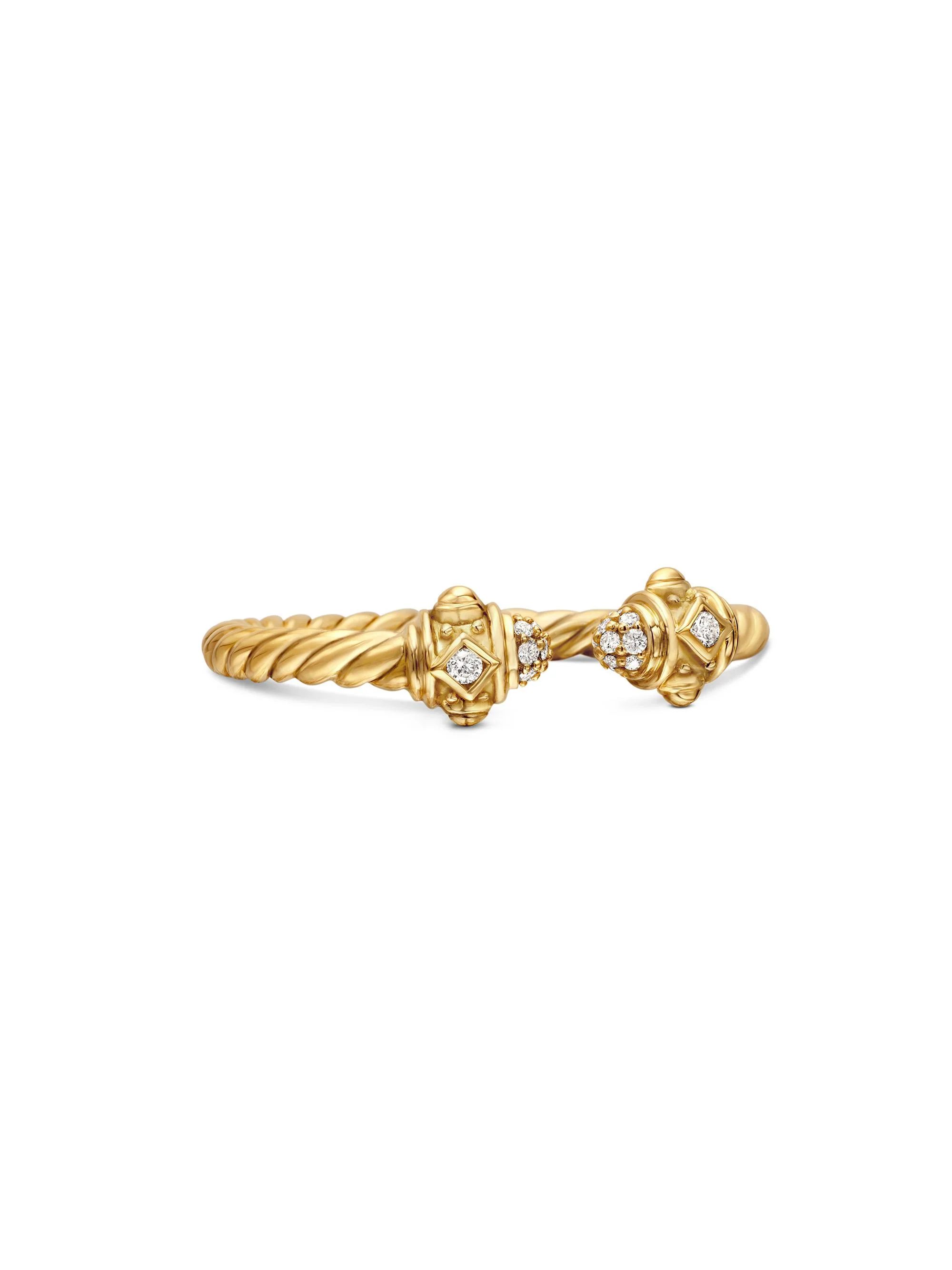 Women's Renaissance Open Ring in 18K Gold With Gemstones - Diamond - 1