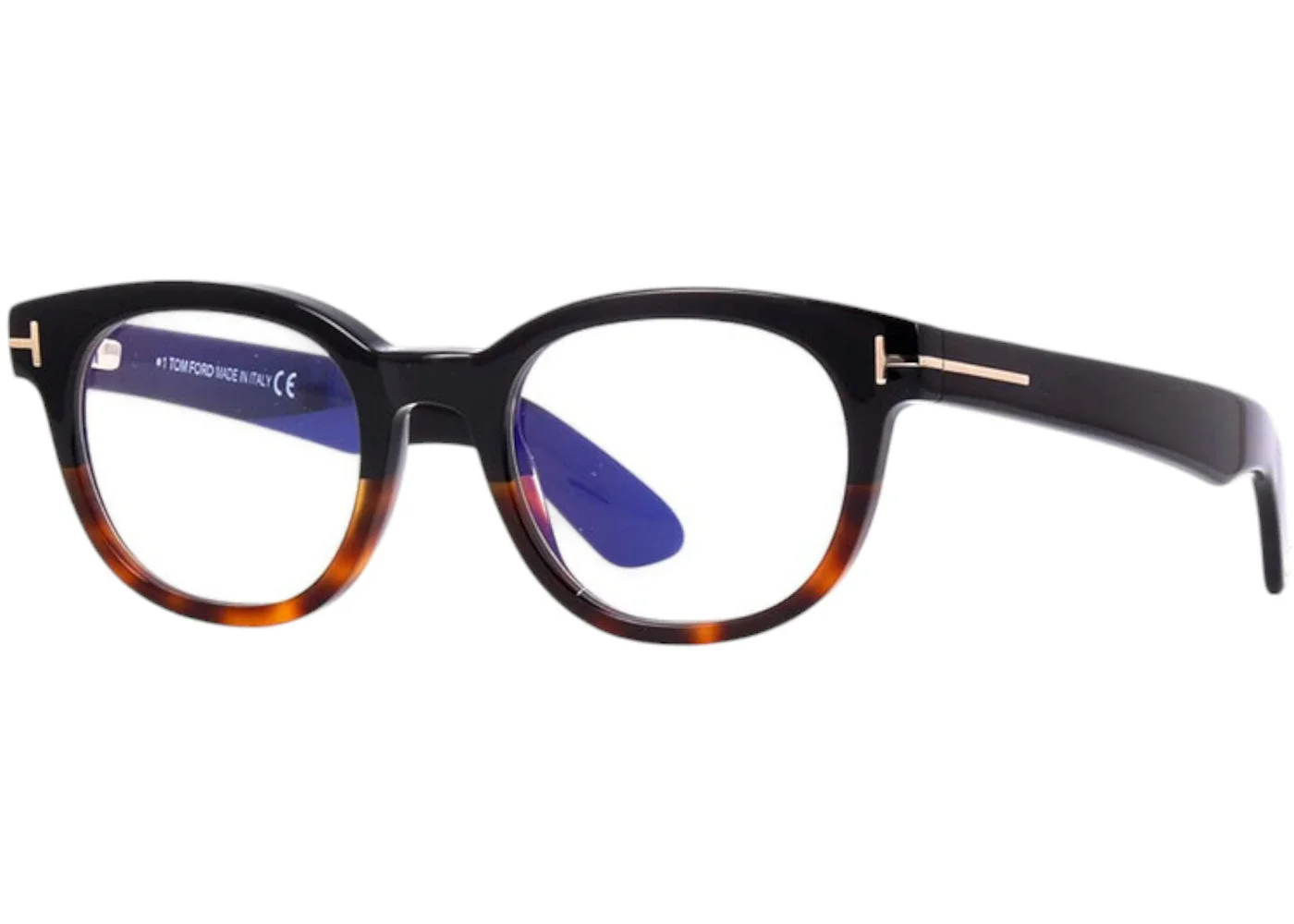 Tom Ford Square Eyeglasses Black/Classic Havana (FT5807-B 005) - 1