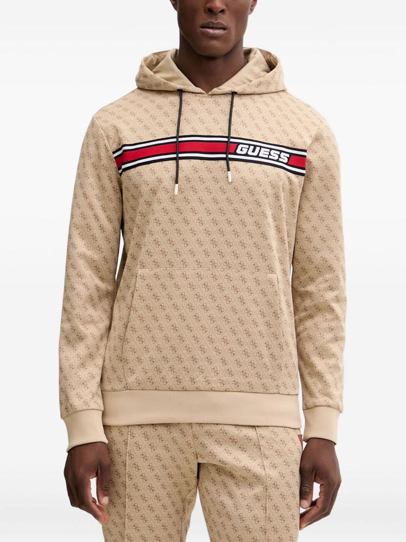monogram-pattern drawstring hoodie 1
