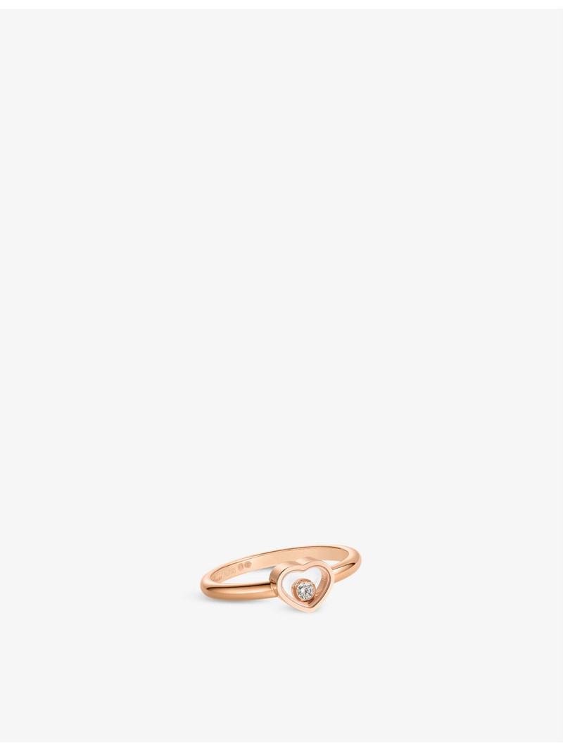 내 행복한 마음 18ct 장미 금과 0.05ct 화려한 컷 다이아몬드 링 1