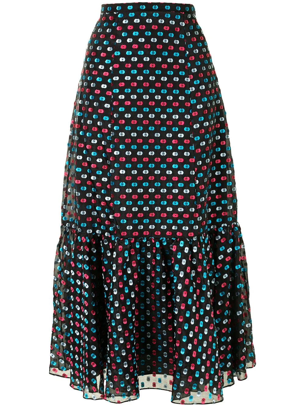 flared polka dot print skirt - 1