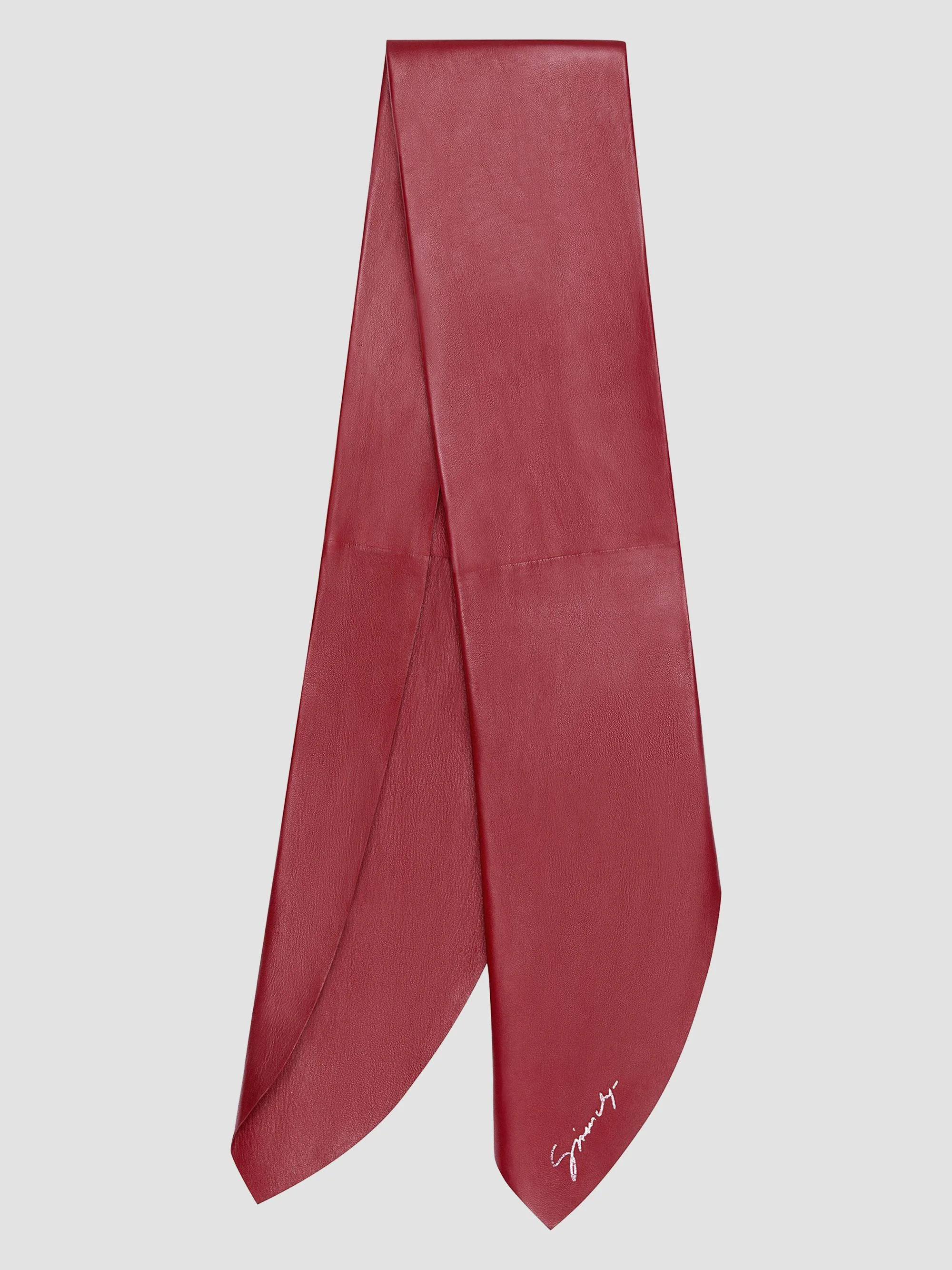 Women's Scarf in Leather - Red Cherry - 1