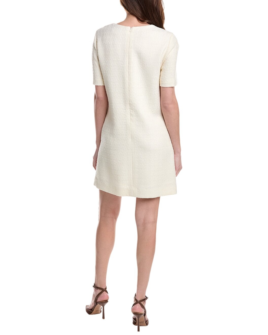Oscar de la Renta Fern Embroidered Silk-Lined Wool-Blend Shift Dress - 2