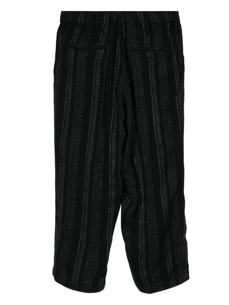 Yohji Yamamoto striped cropped trousers outlook