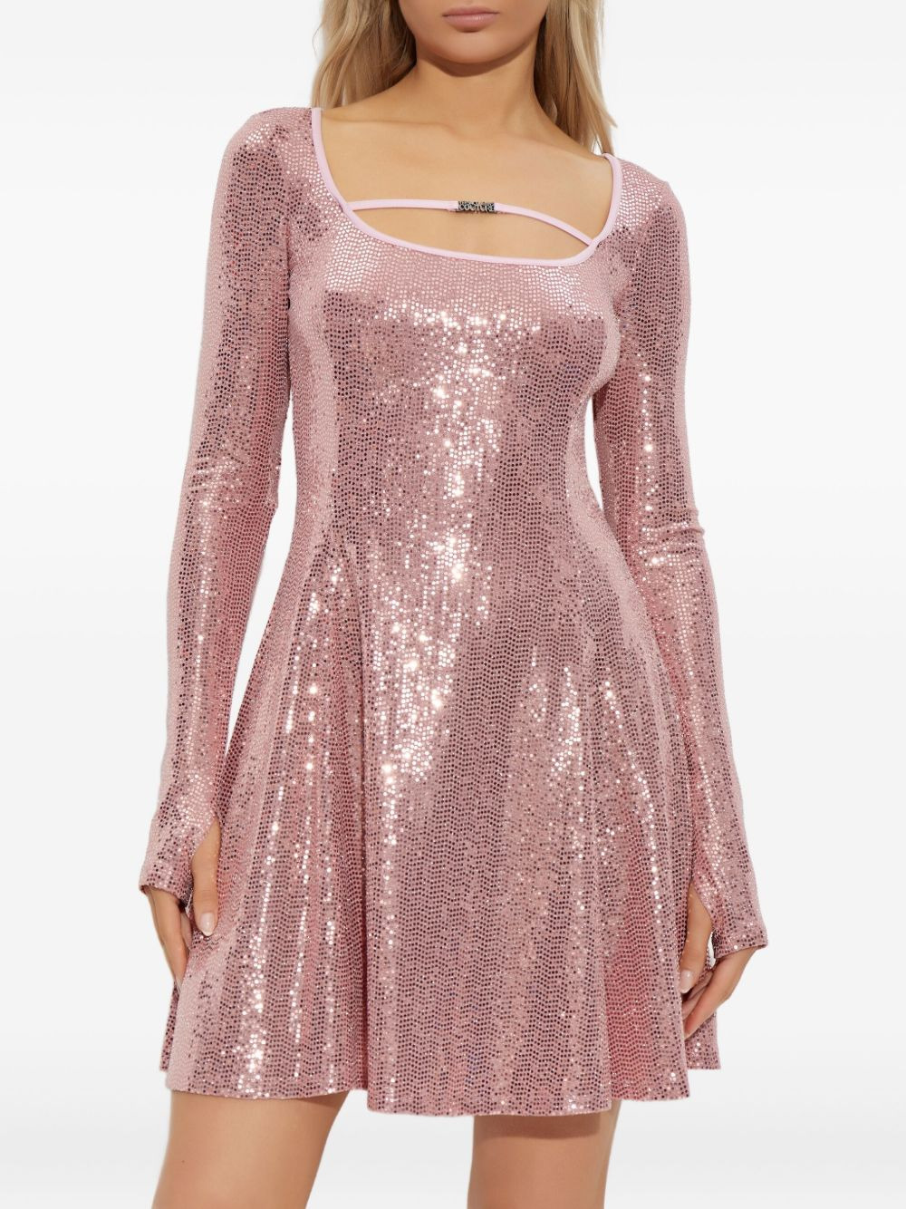 sequin-embellished mini dress - 3