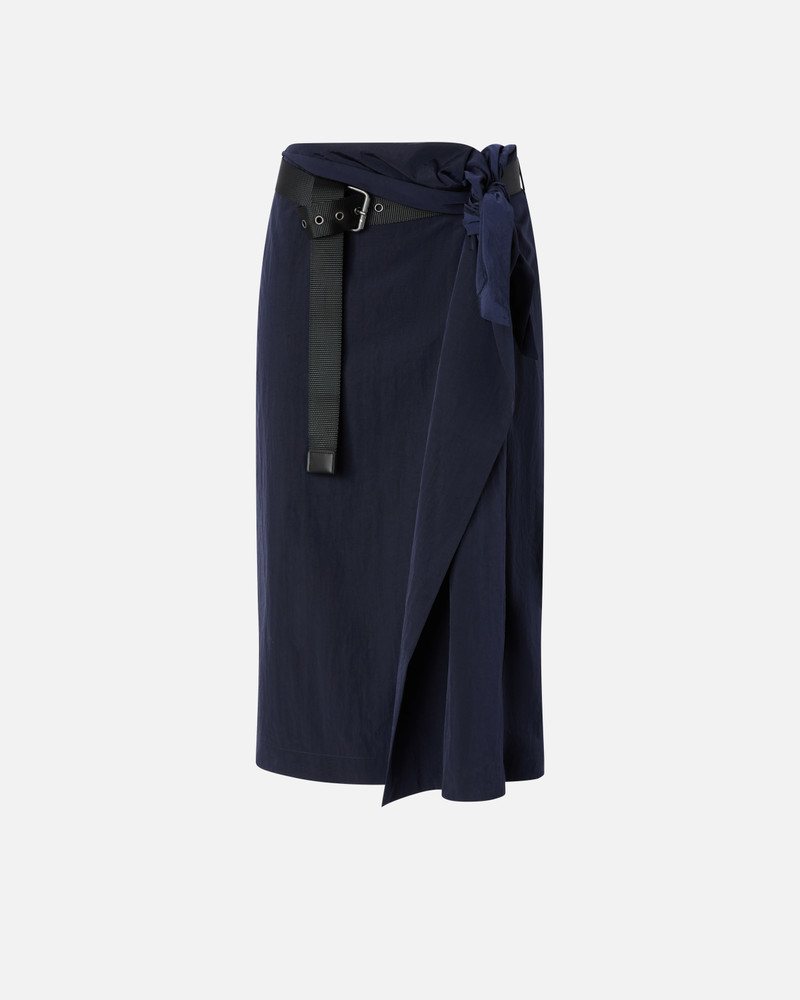 SHORT ASYMMETRICAL SKIRT IN TECHNICAL FABRIC WITH BELT 1