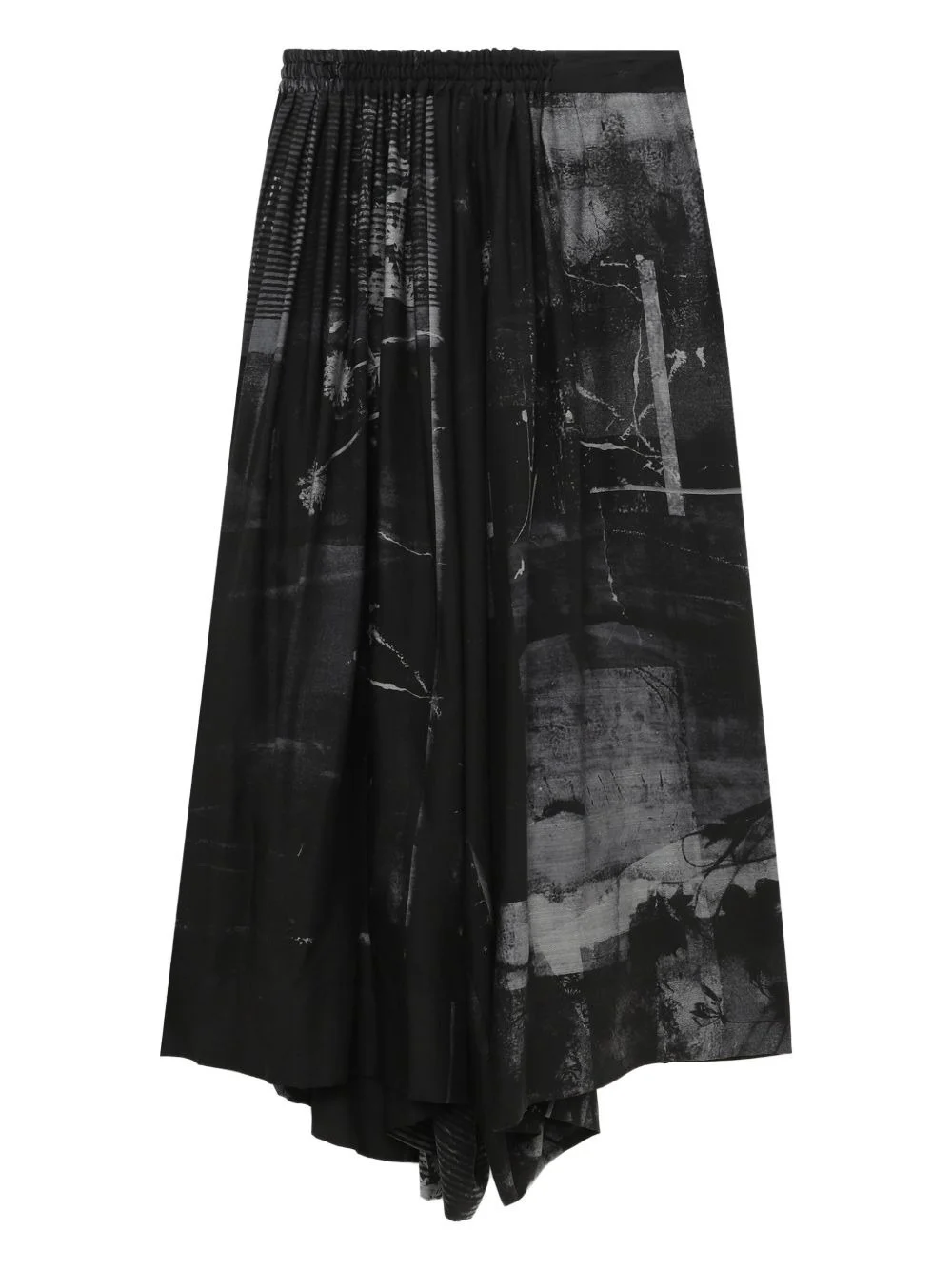 abstract-print pleated trousers - 1