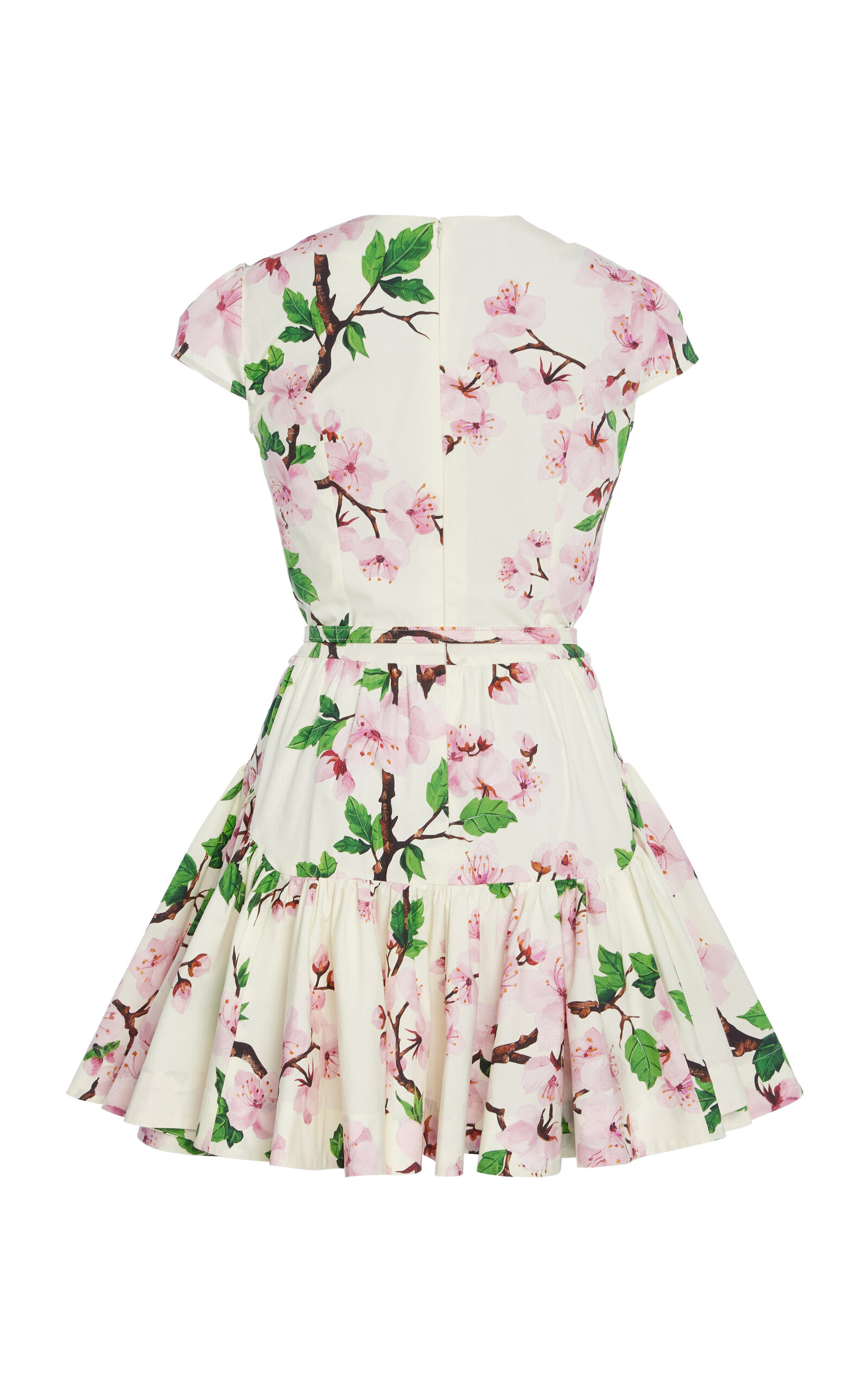 Belted Cotton Poplin Mini Dress off-white - 2