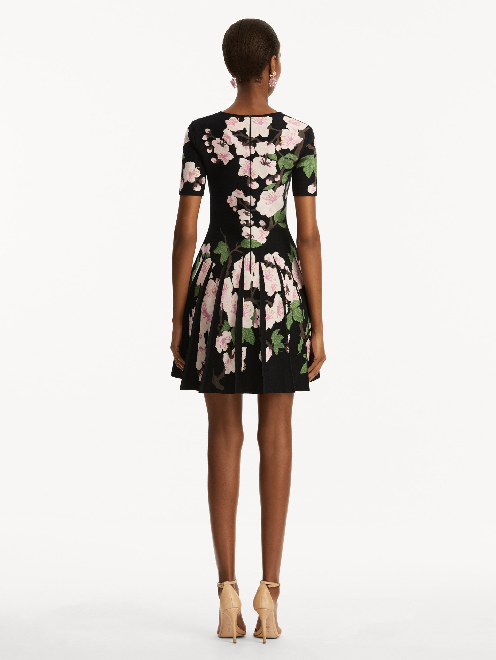 CHERRY BLOSSOM PLEATED JACQUARD DRESS - 3