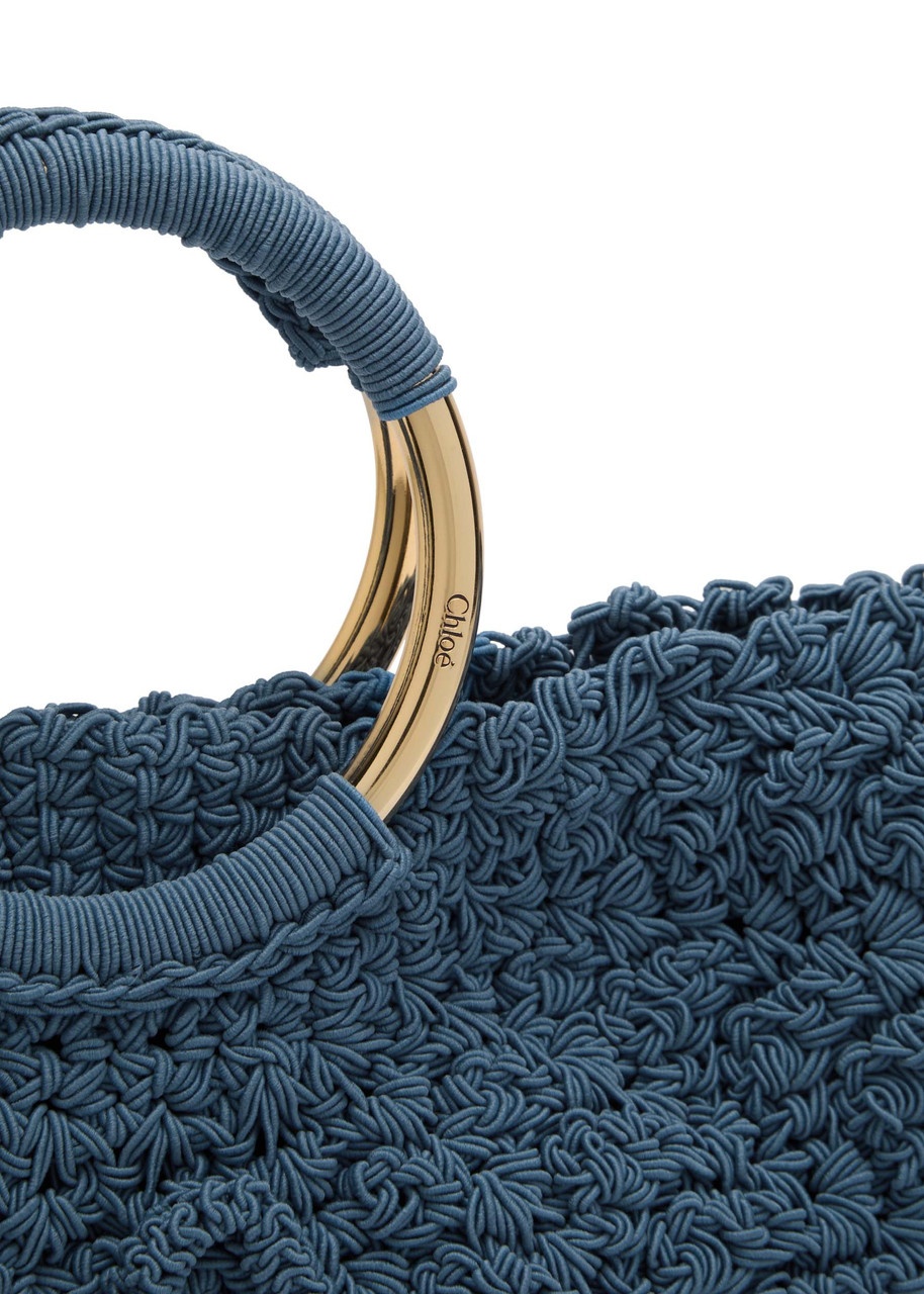 Chloe Bracelet Paravent Logo Raffia Tote - 3