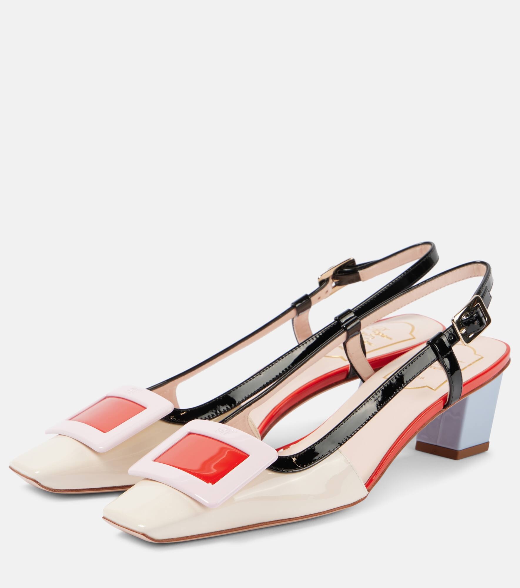 Belle Vivier 45 patent leather slingback pumps - 5