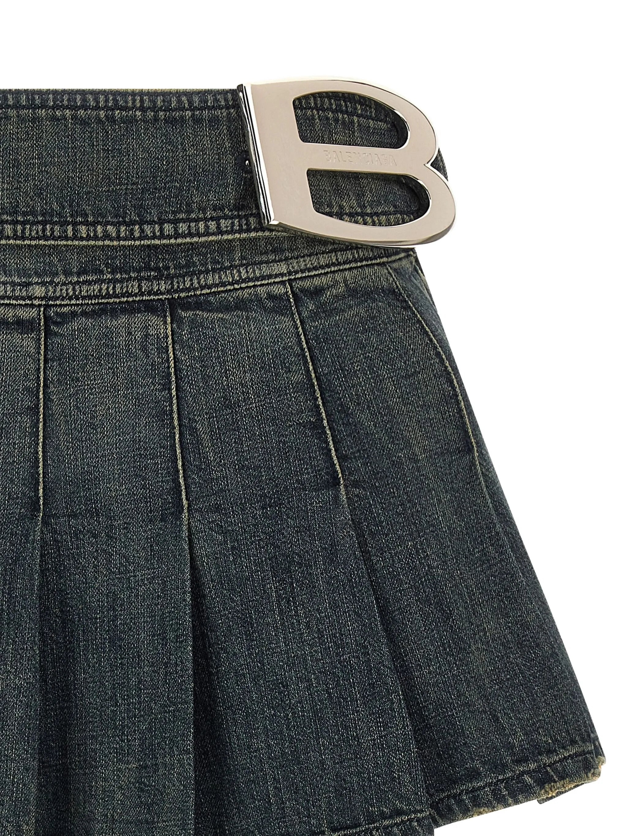 Balenciaga B-buckle Pleated Mini Skirt - 2
