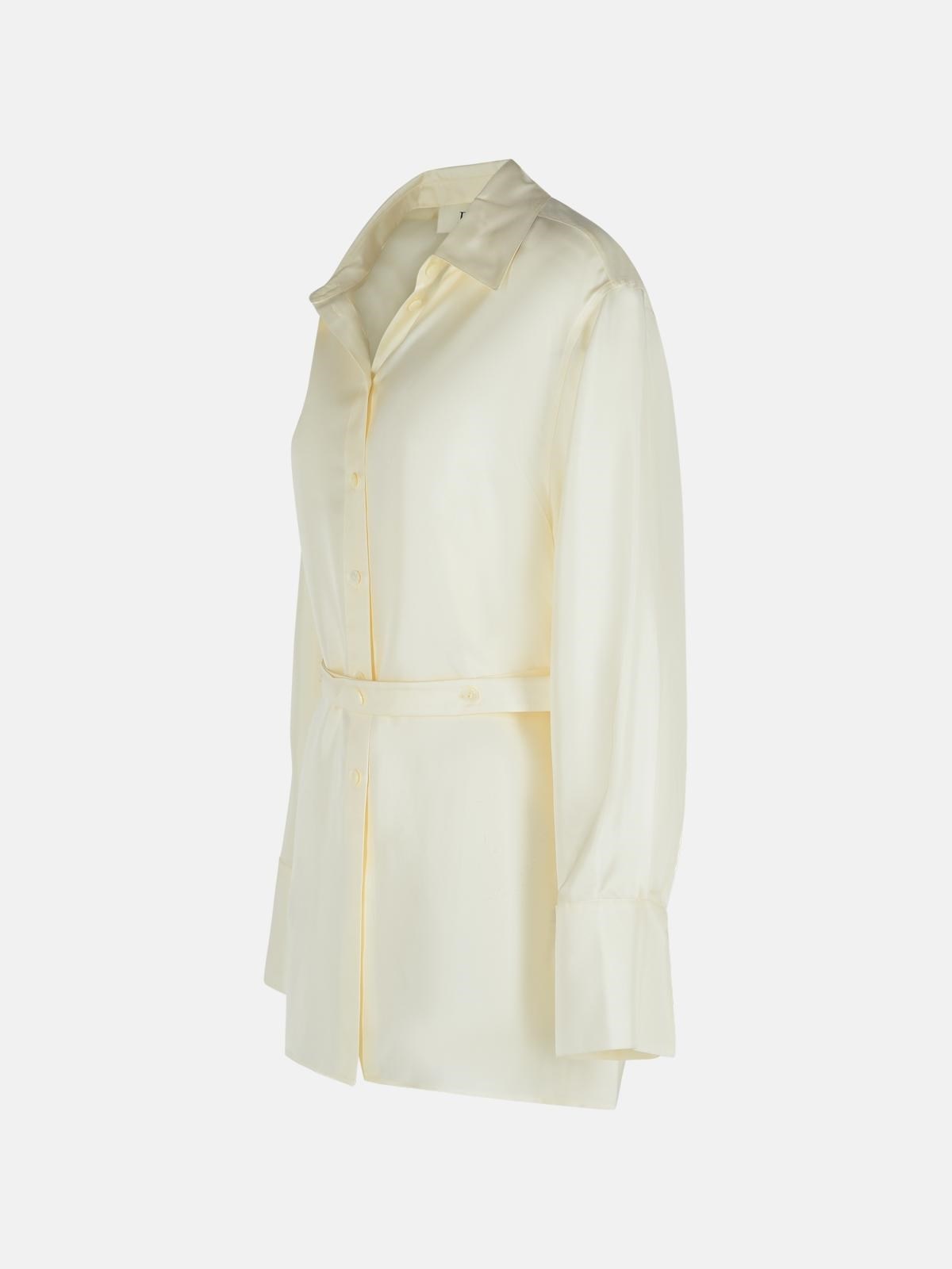 CREAM SILK SHIRT - 2