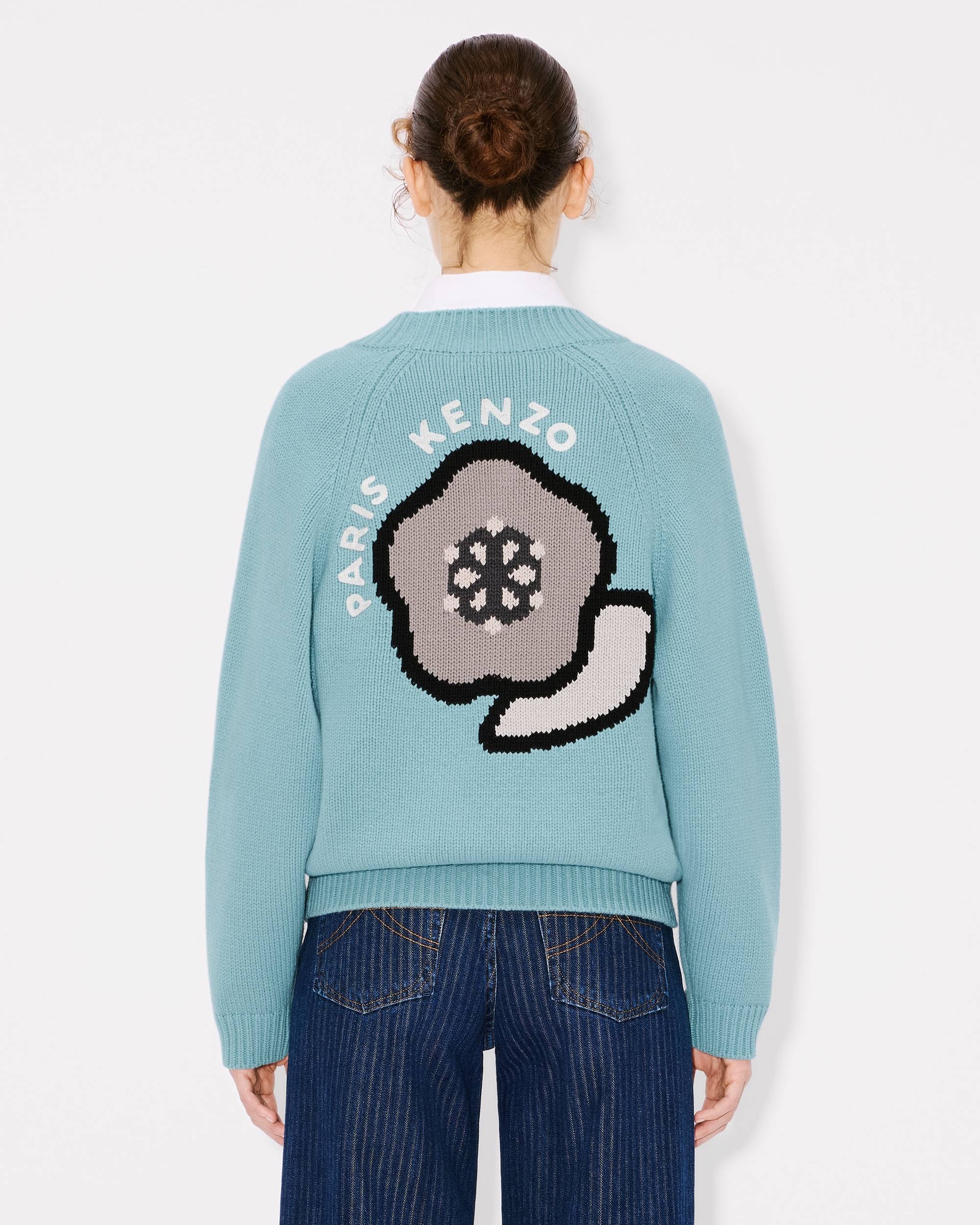 'KENZO Pop' embroidered cardigan in wool and cotton - 4