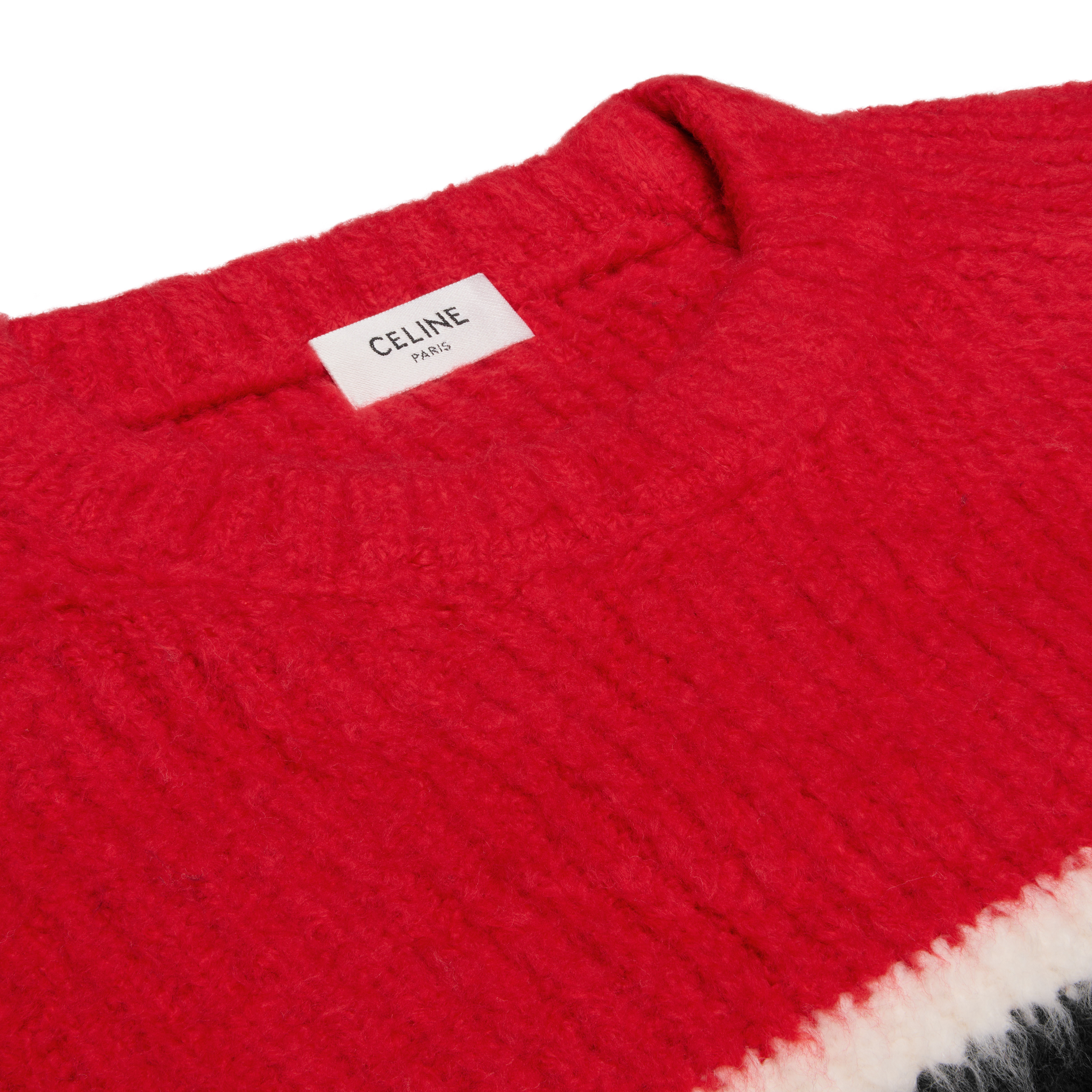 oversized crew neck sweater in brushed striped cotton - 3