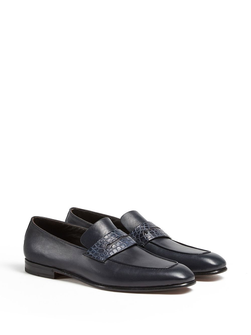 crocodile-embossed detail loafers - 2
