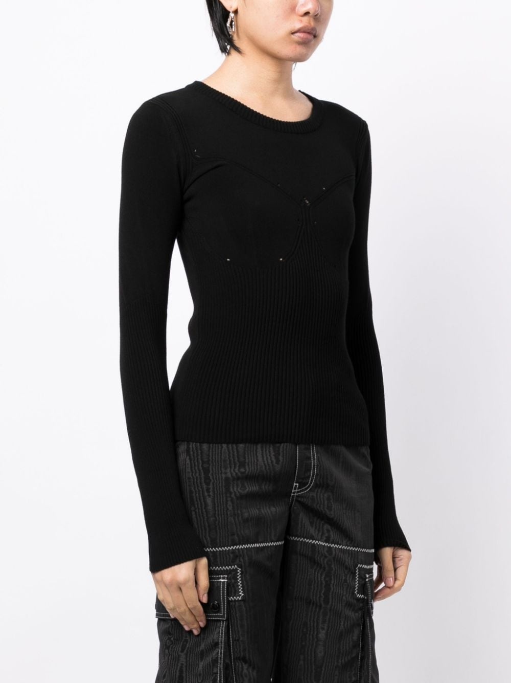 ribbed long-sleeve top - 3