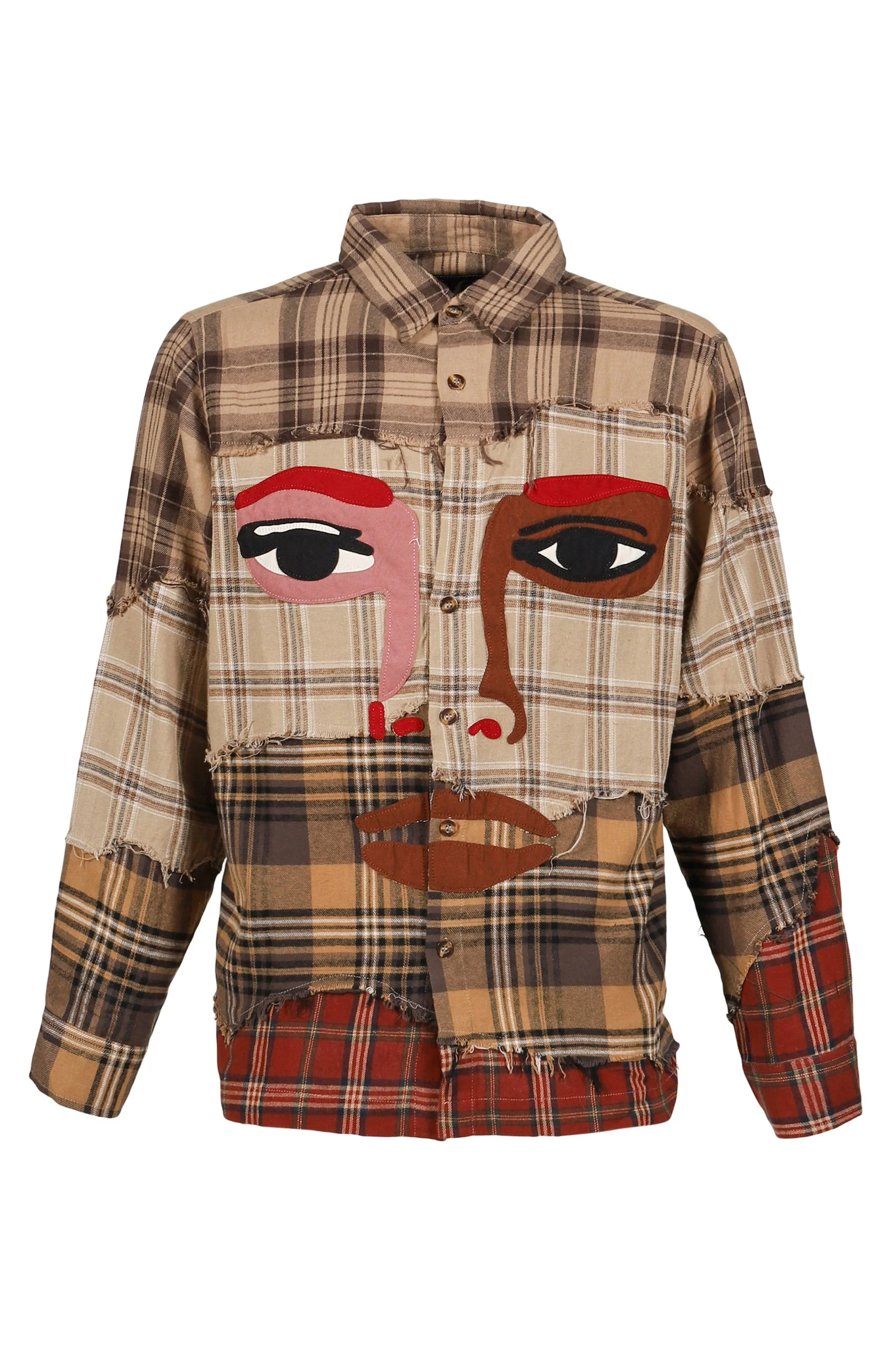 PATCHWORKED FLANNEL / RED MULTI - 1