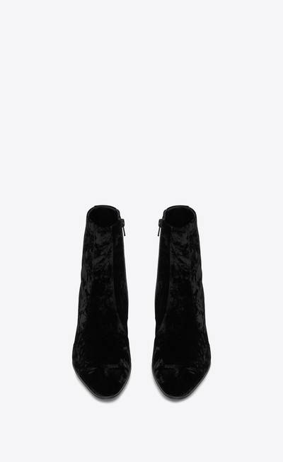 SAINT LAURENT vassili zipped boots in velvet outlook