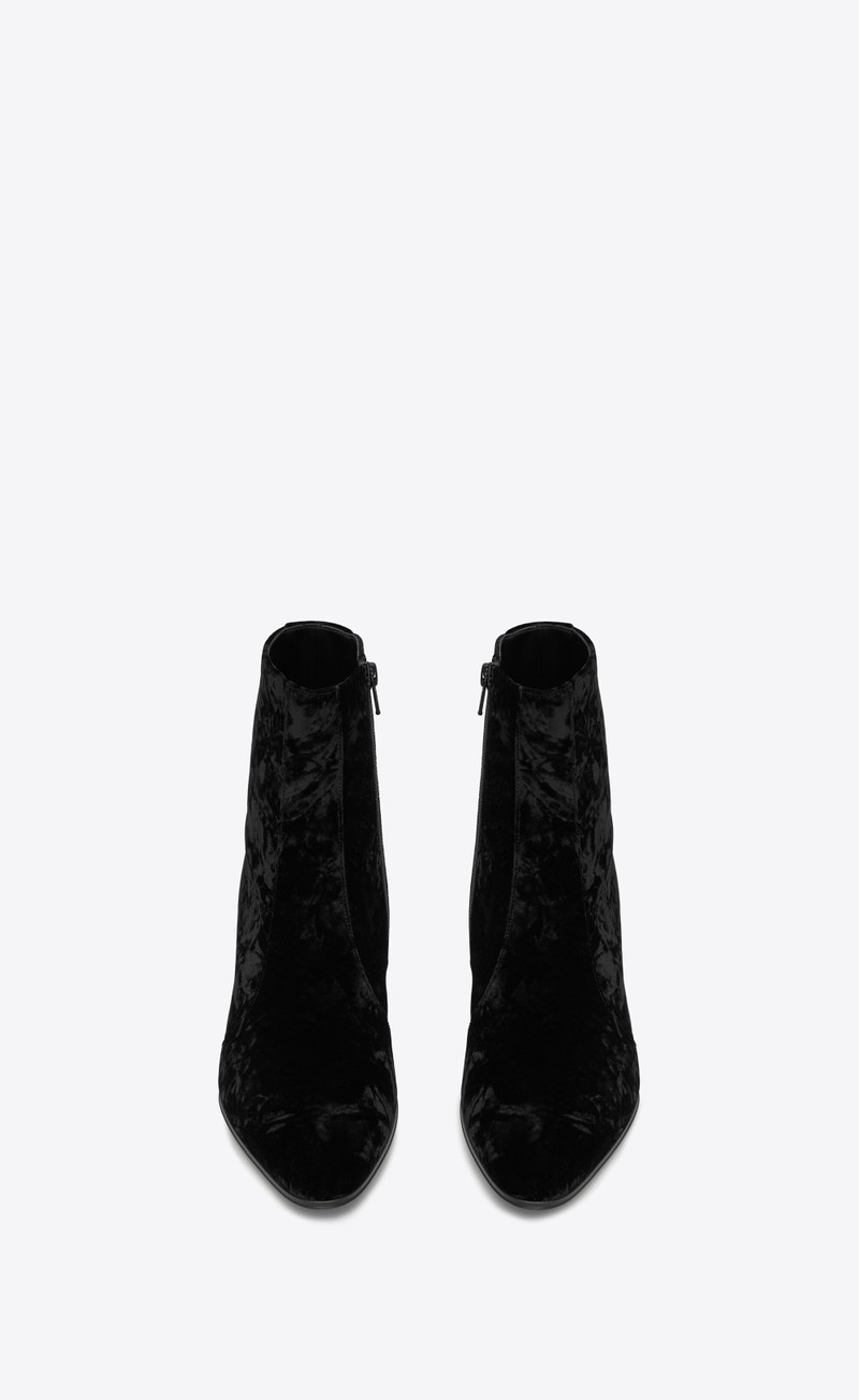 SAINT LAURENT vassili zipped boots in velvet outlook