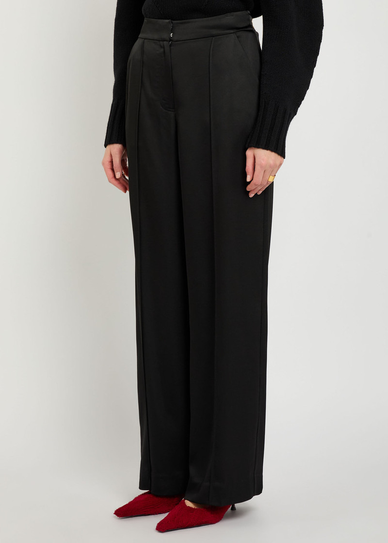SIMKHAI Simkhai Kyra Wide-leg Satin Trousers outlook