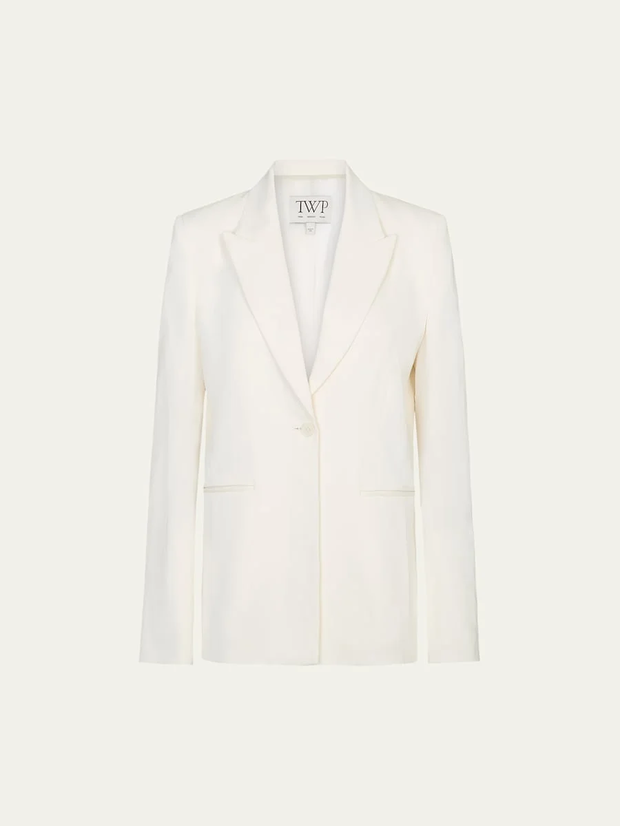 Her Fit Blazer in Coated Viscose Linen - 1
