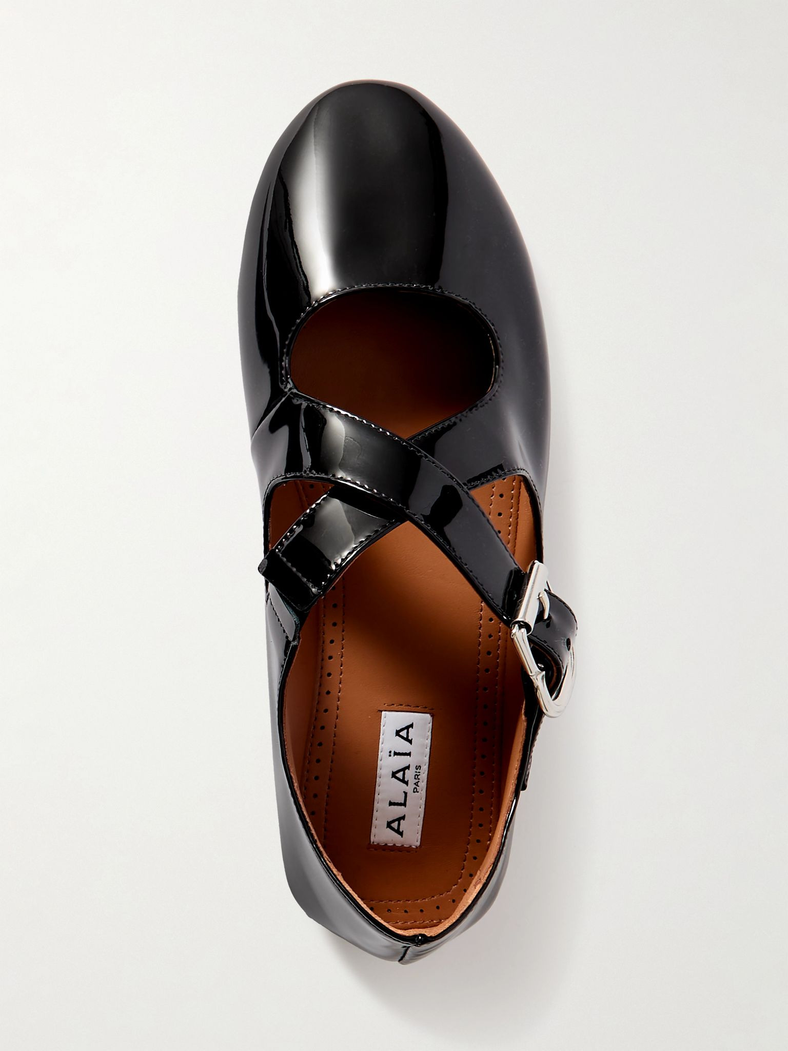 Criss Cross patent-leather ballet flats Black - 5