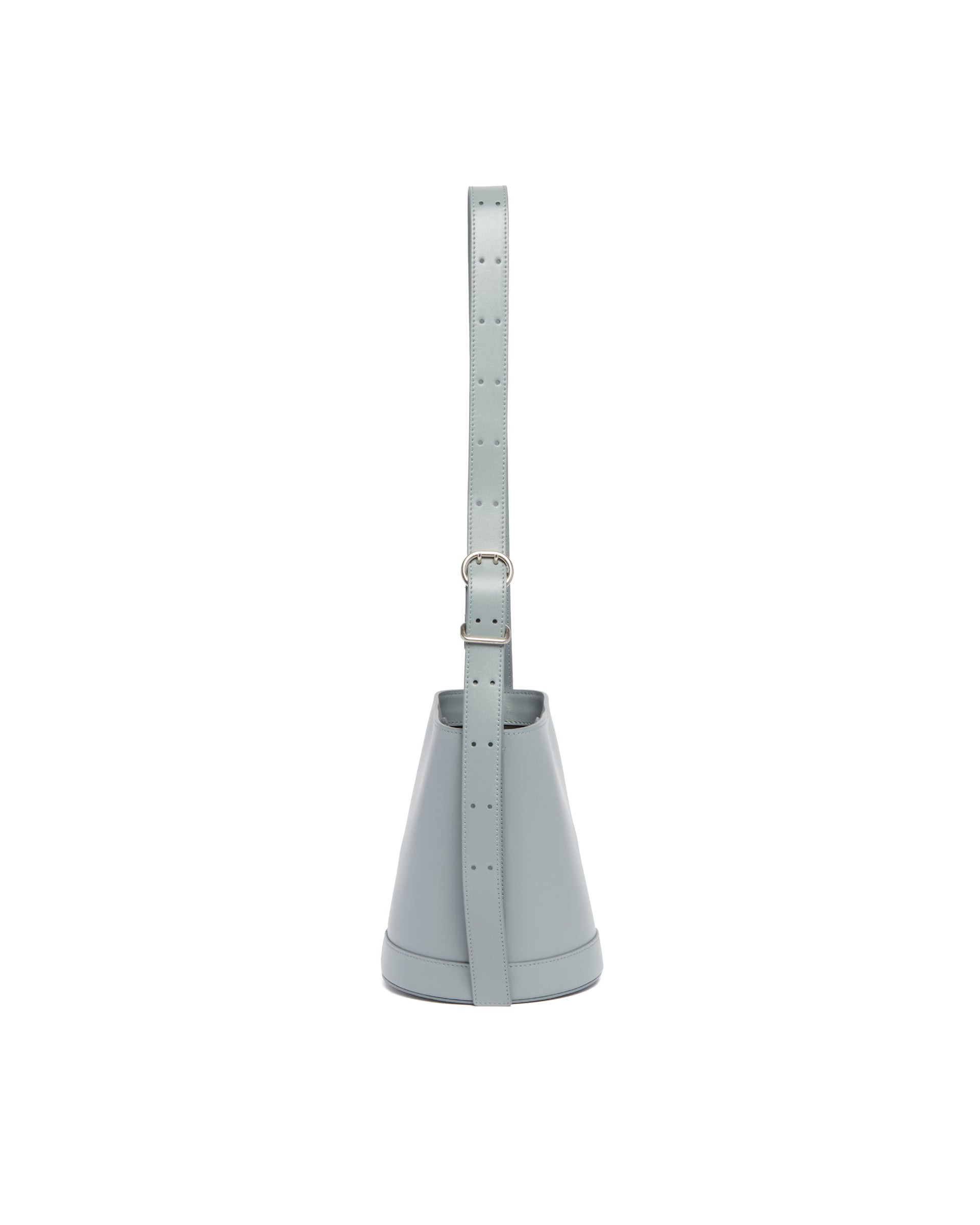 Gray Leather Cannolo Bucket Bag - 2