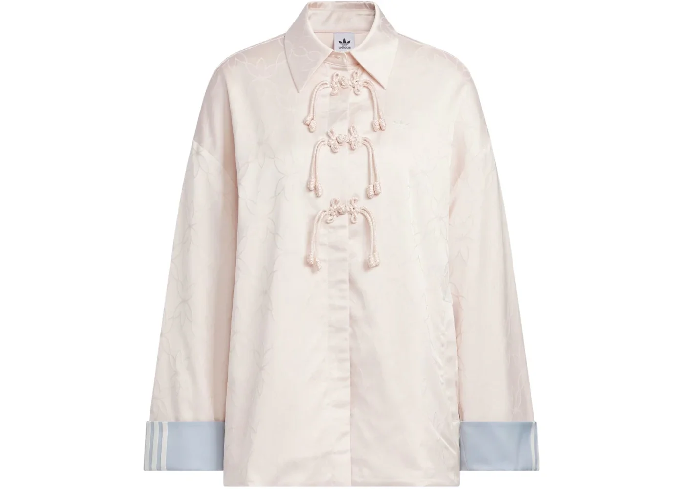 adidas Womens New Chinese Loose Fit Shirt Jacket (Asia Sizing) Wonder Quartz - 1