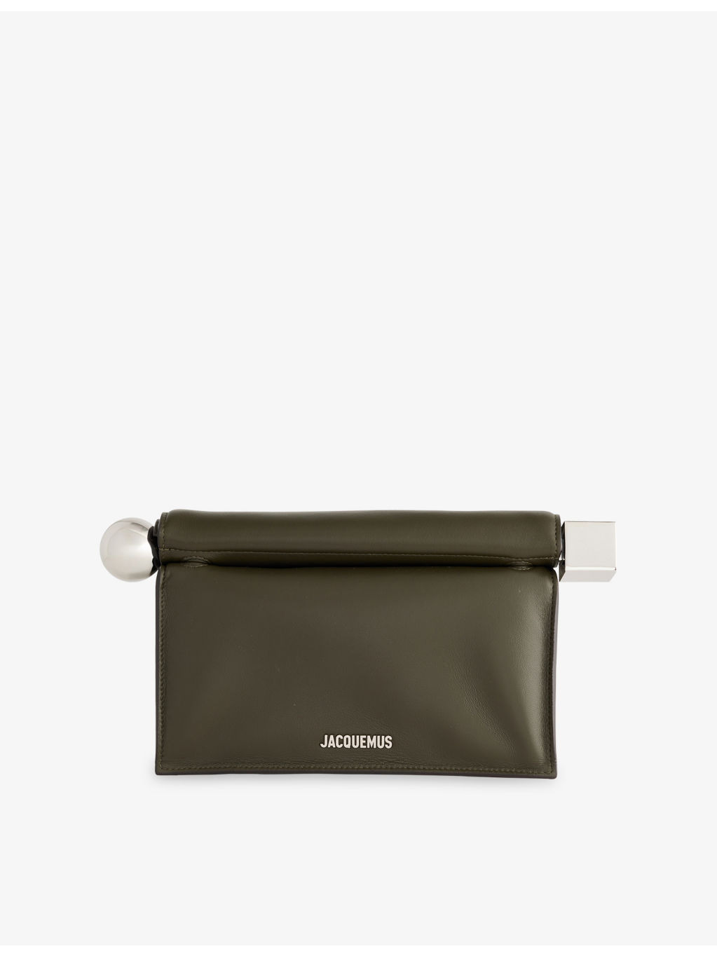 La Pochette Rond Carre Leather Clutch Bag - 1