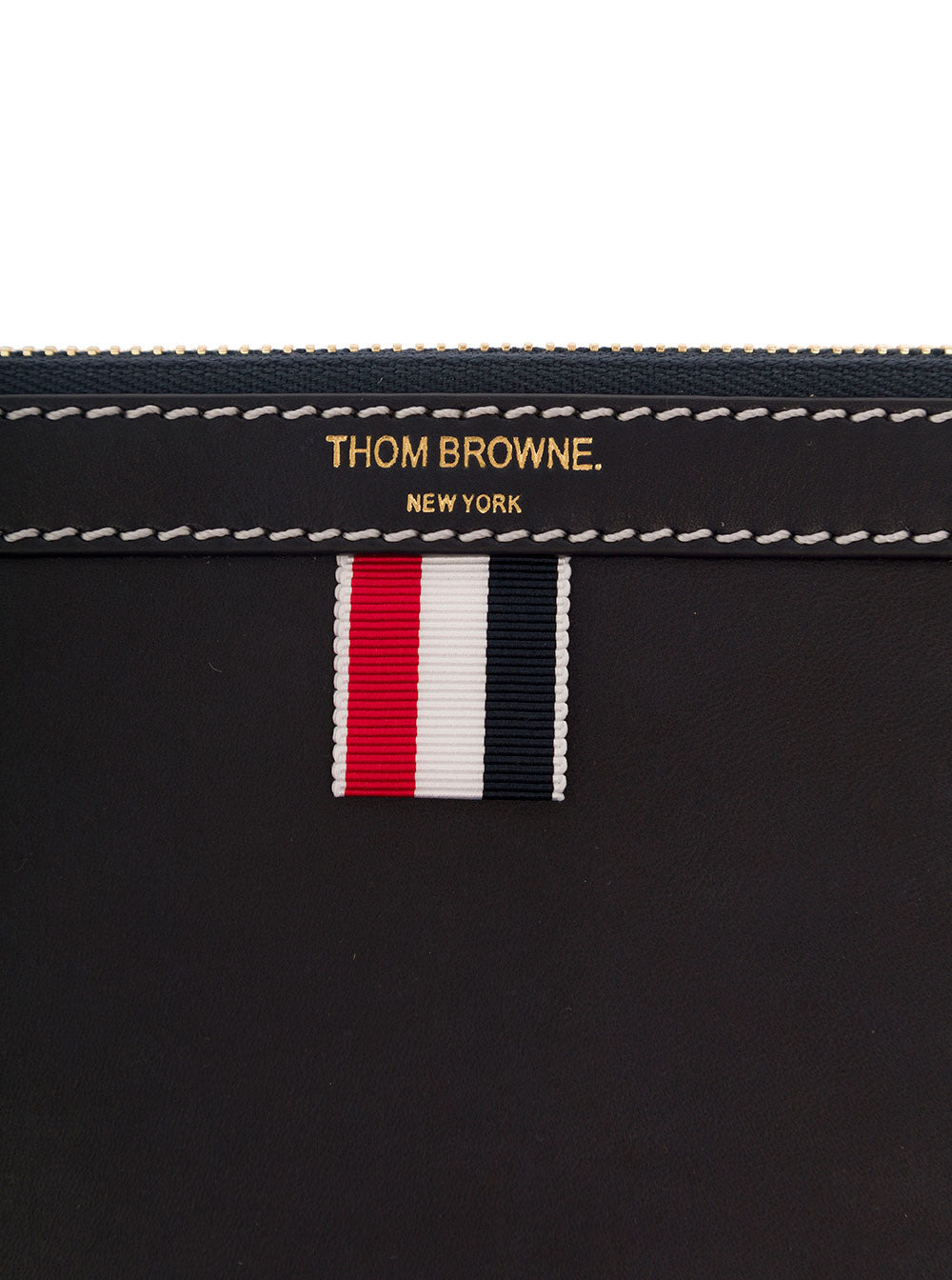 Thom Browne Men Blue Clutch With Logo Detail In Leather Man - 3