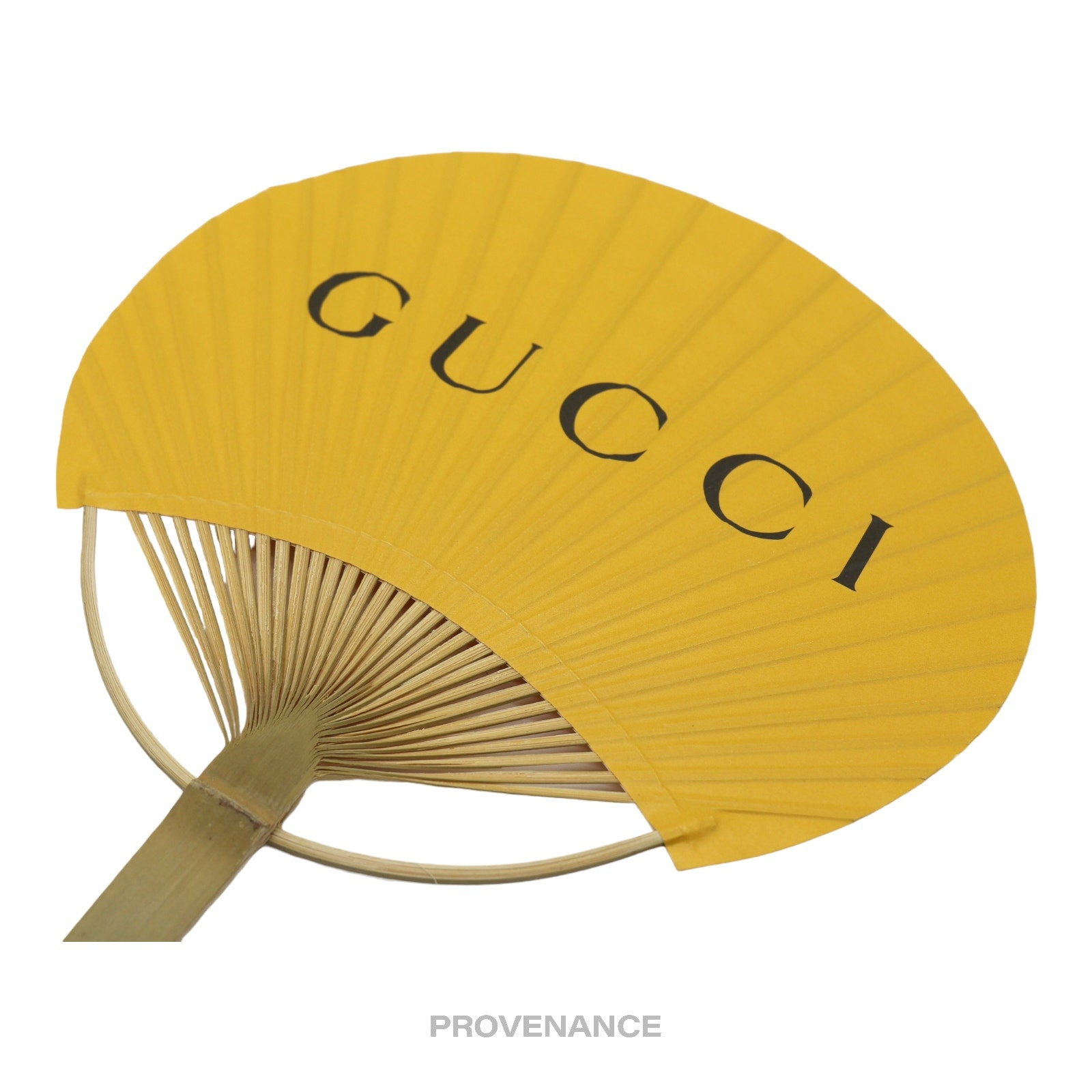 Gucci Logo Bamboo Hand Fan - Yellow - 3